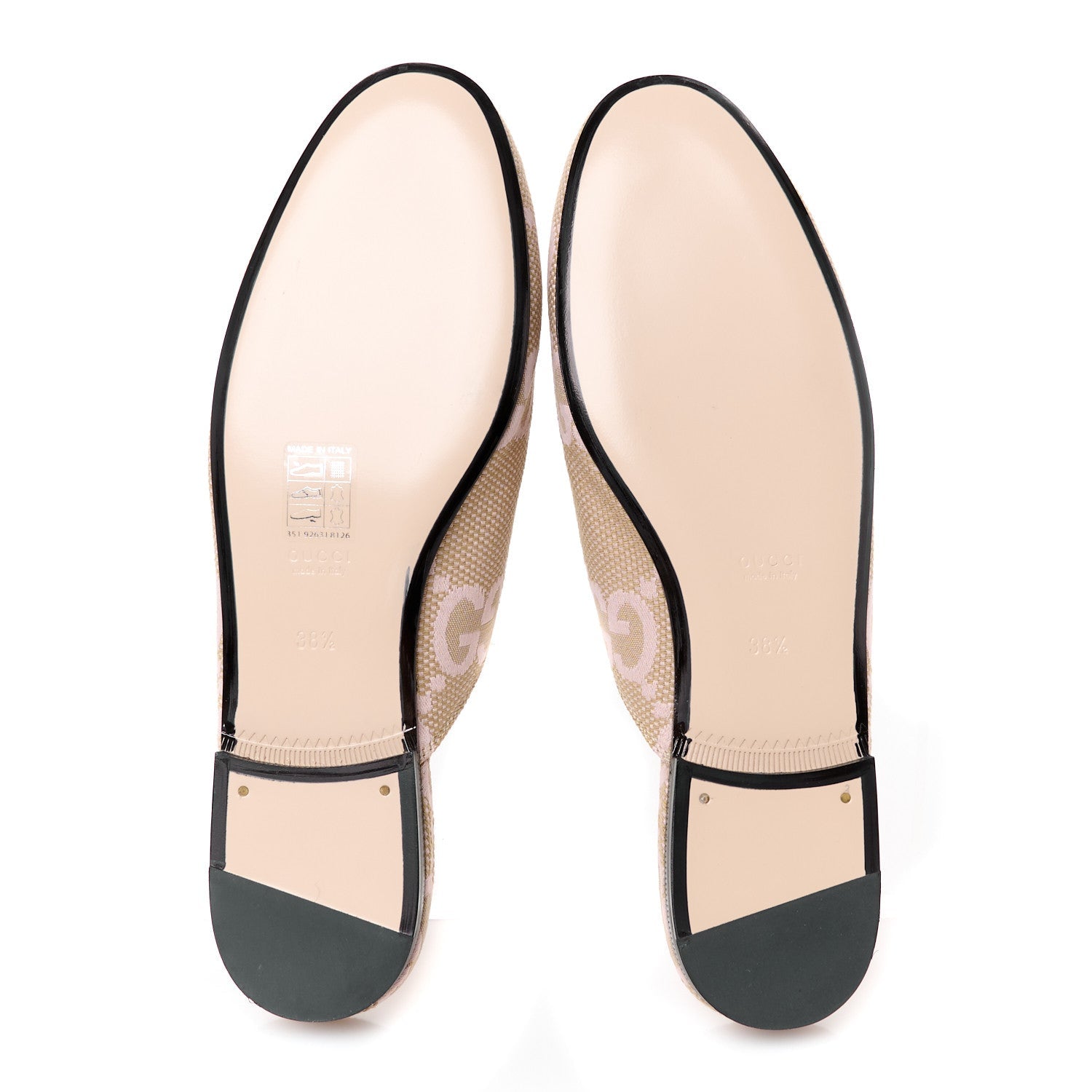 Monogram Macro GG Nappa Charlotte Womens Princetown Slippers 38.5 Beige Perfect Pink
