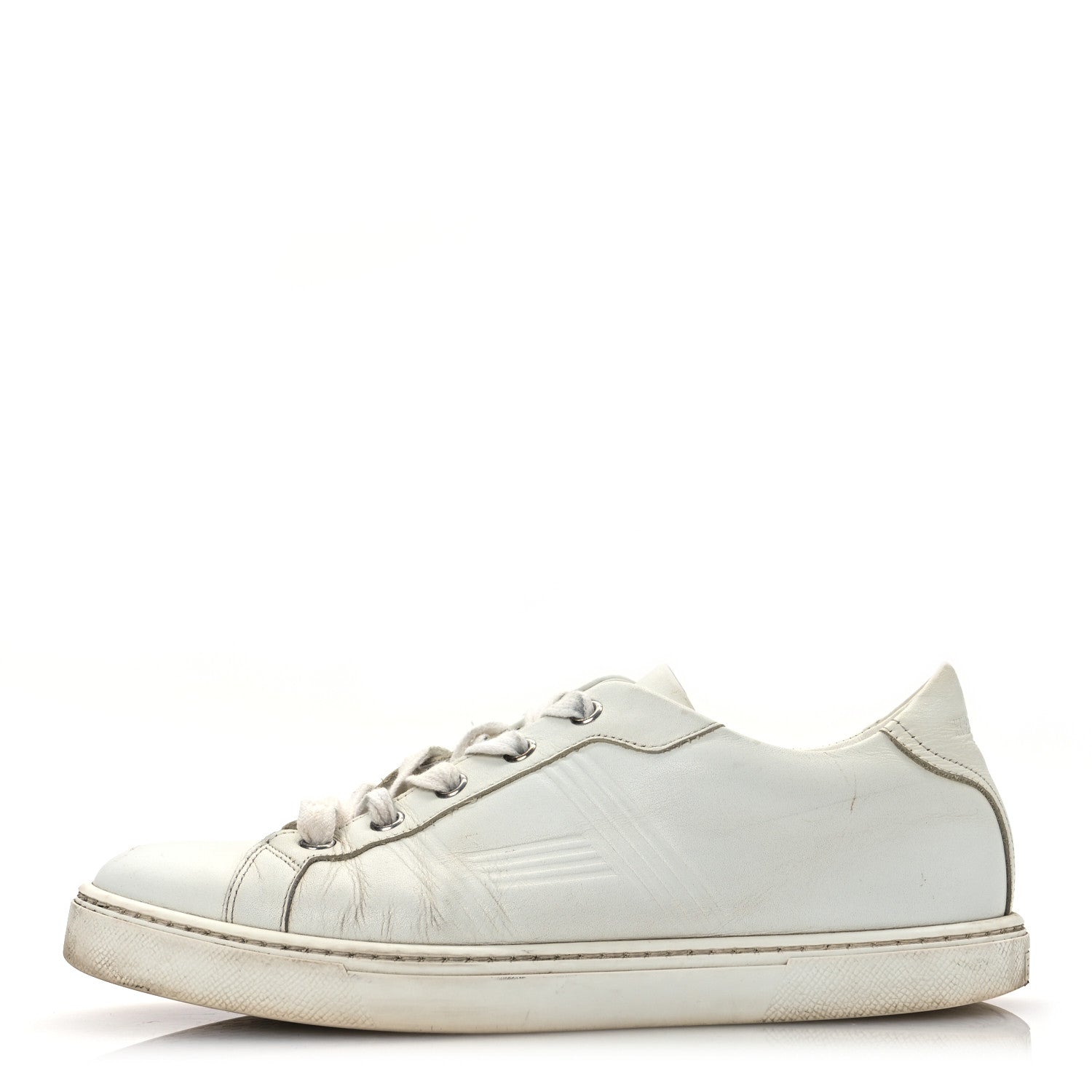 Calfskin Womens Advantage Sneakers 37 White