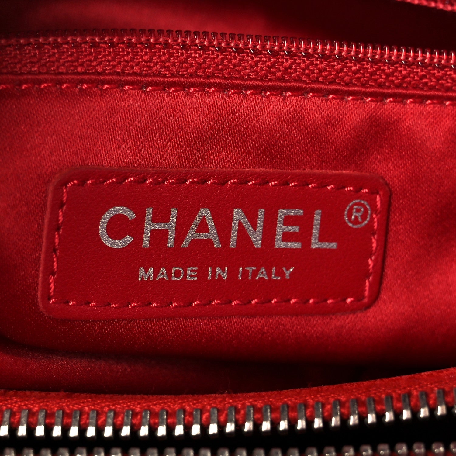 Lambskin Quilted CC Crossing Shopping Tote Red