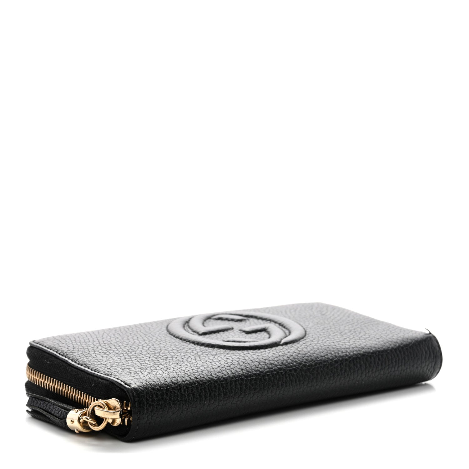 Pebbled Calfskin Soho Zip Around Wallet Black