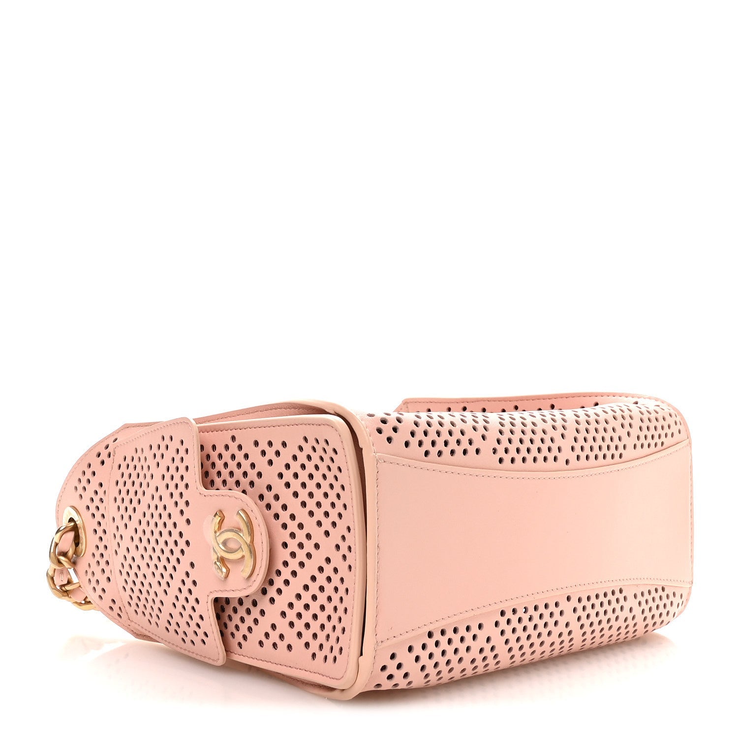 Perforated Calfskin Quilted Mini Chanel 25 Handbag Light Pink
