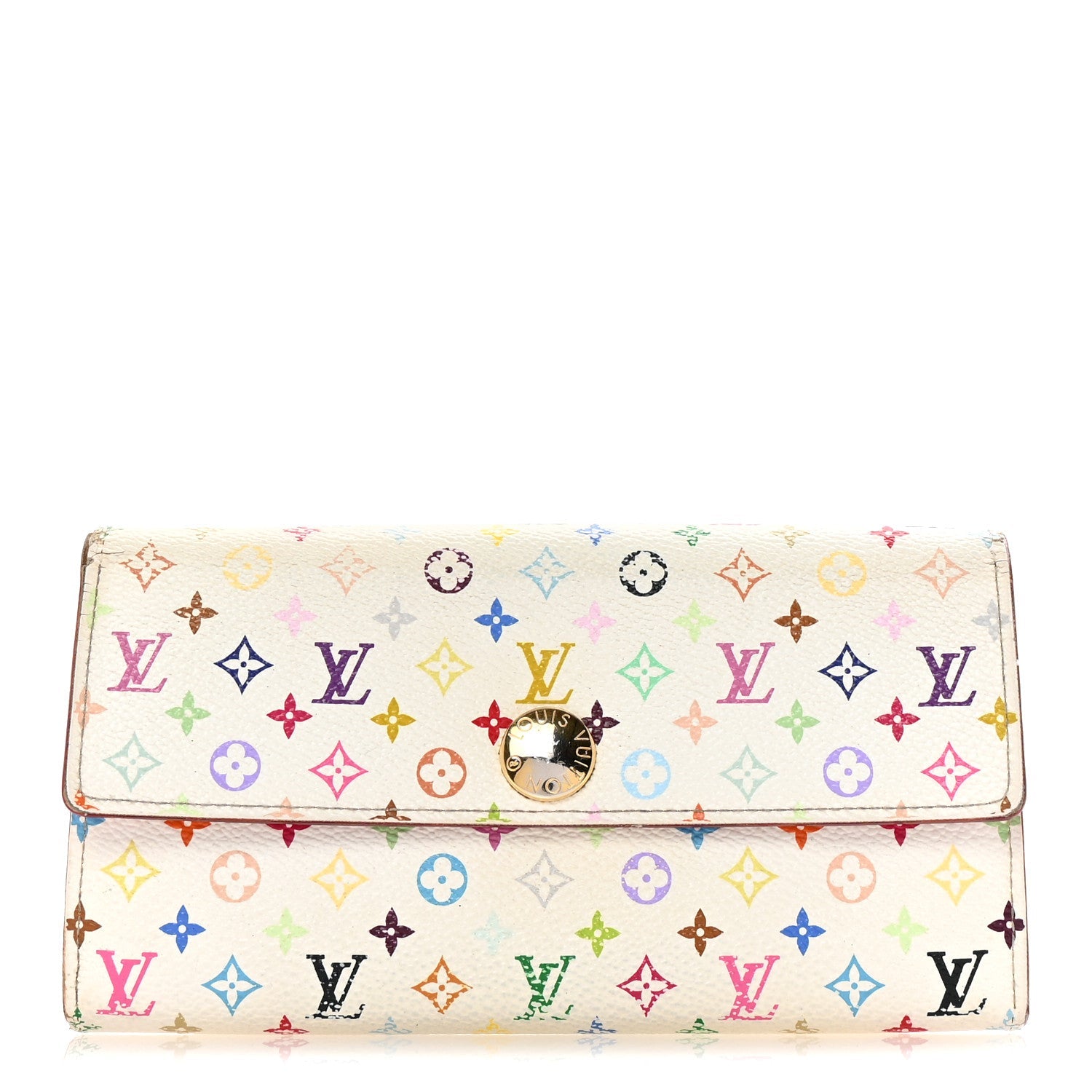 Monogram Multicolor Sarah Wallet White Litchi