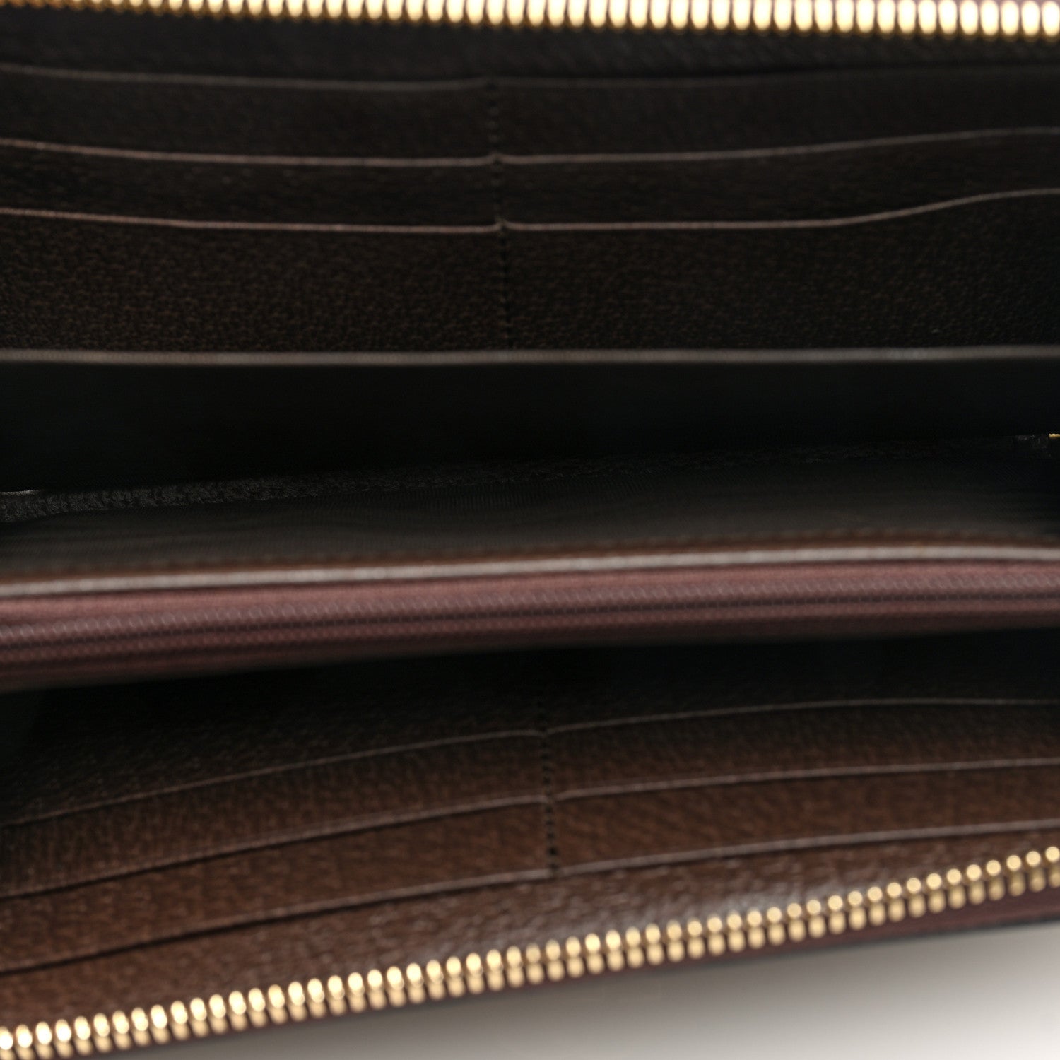 GG Supreme Monogram Web Ophidia Zip Around Wallet Brown