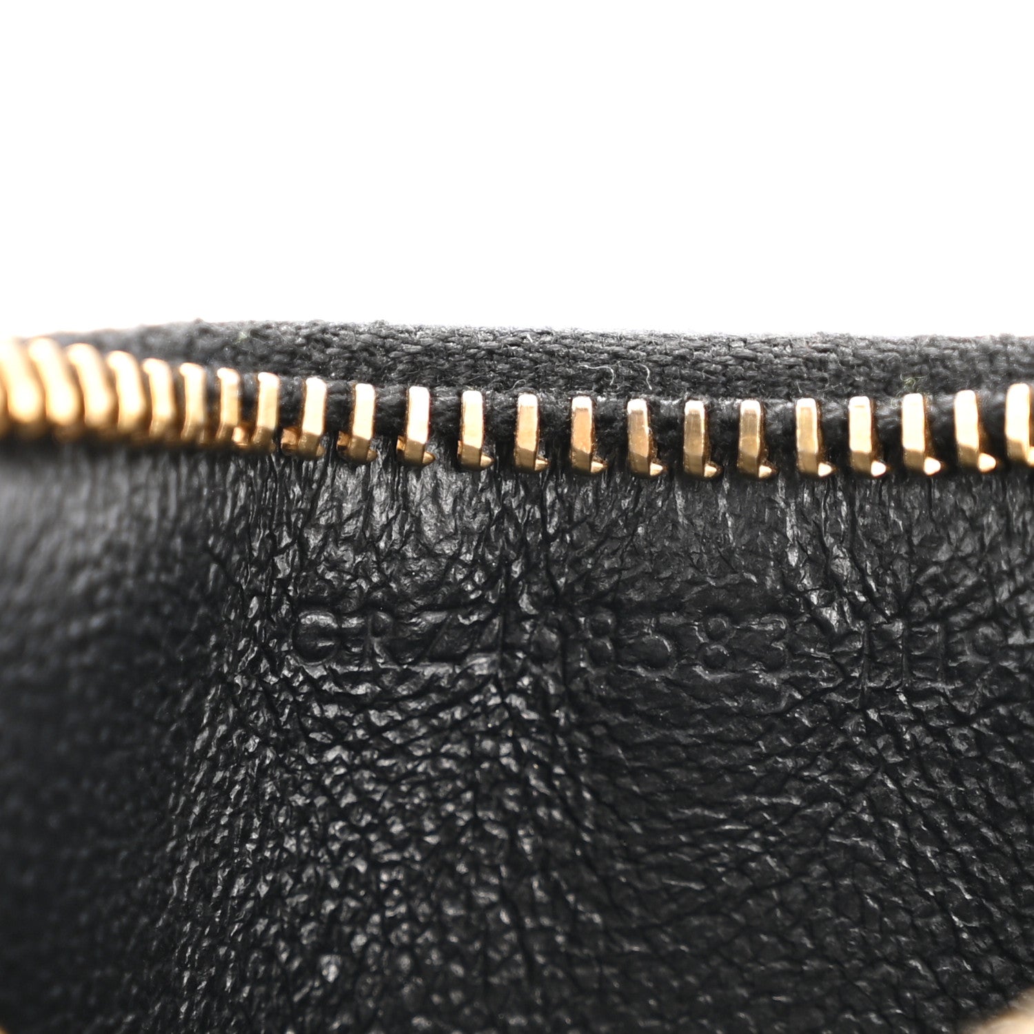 Calfskin 5 Fragments Zip Pouch Card Holder Black