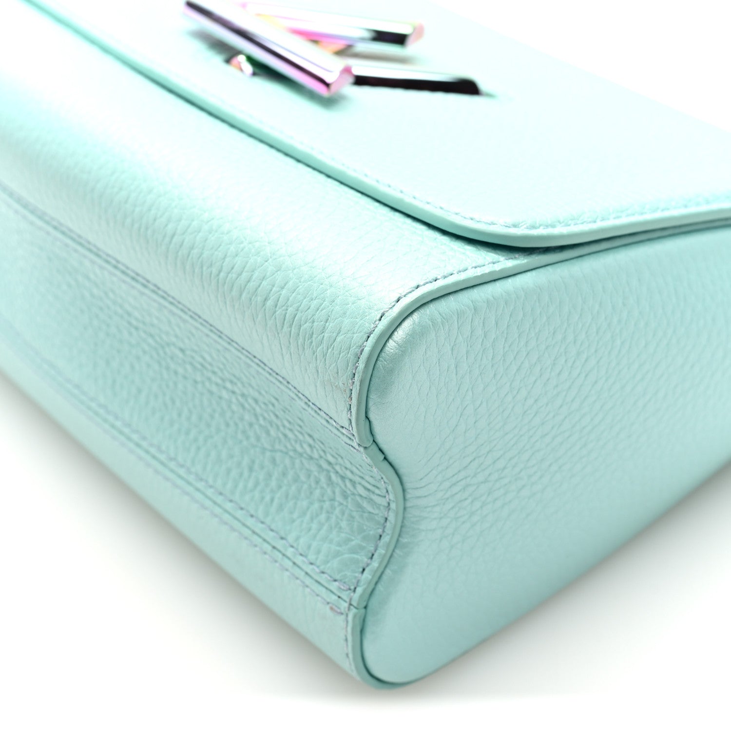 Iridescent Grained Calfskin Summer Splash Twist MM Blue