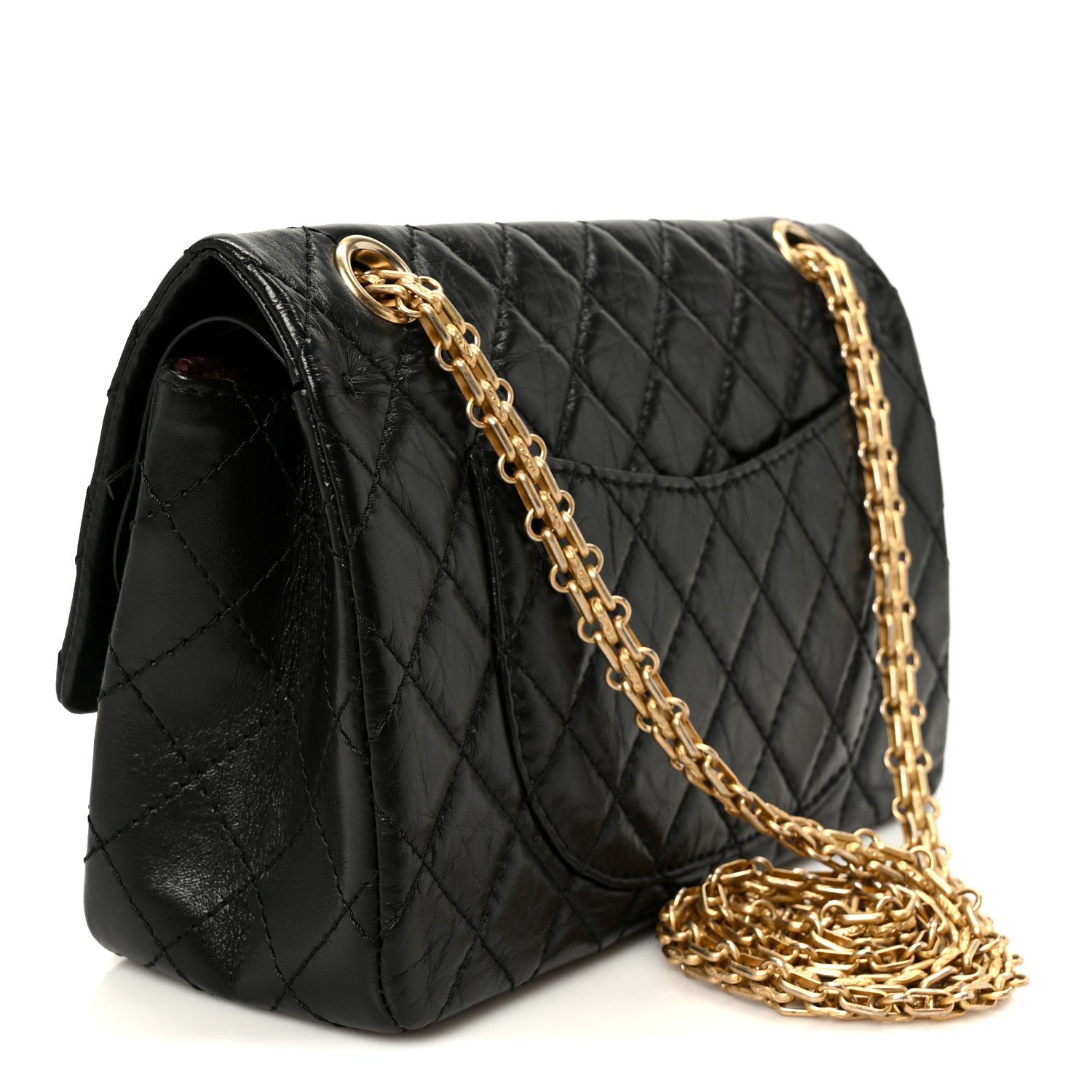 Aged Calfskin Quilted 2.55 Reissue 225 Flap Black