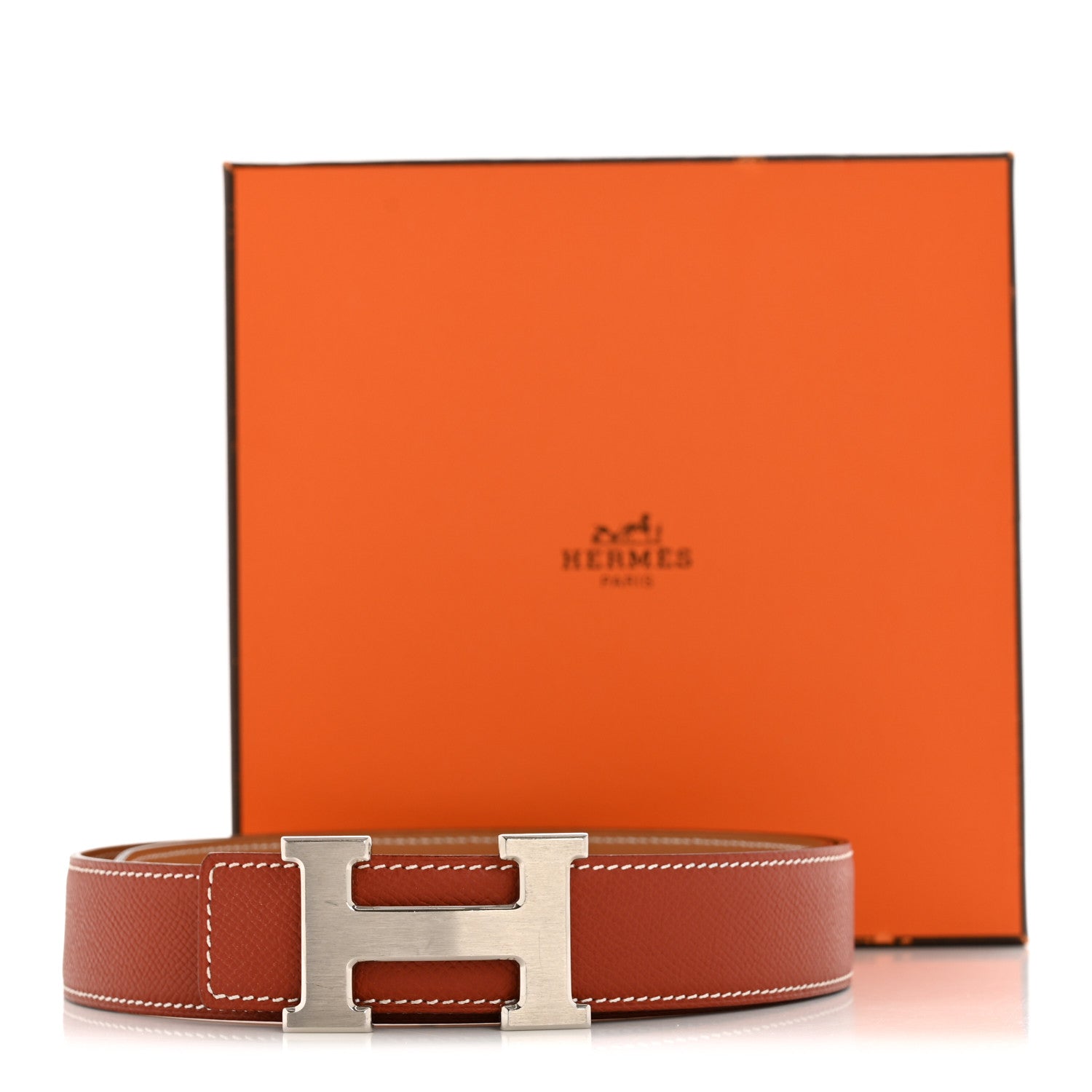 Epsom Tadelakt 32mm H Belt  85 Brique Gold