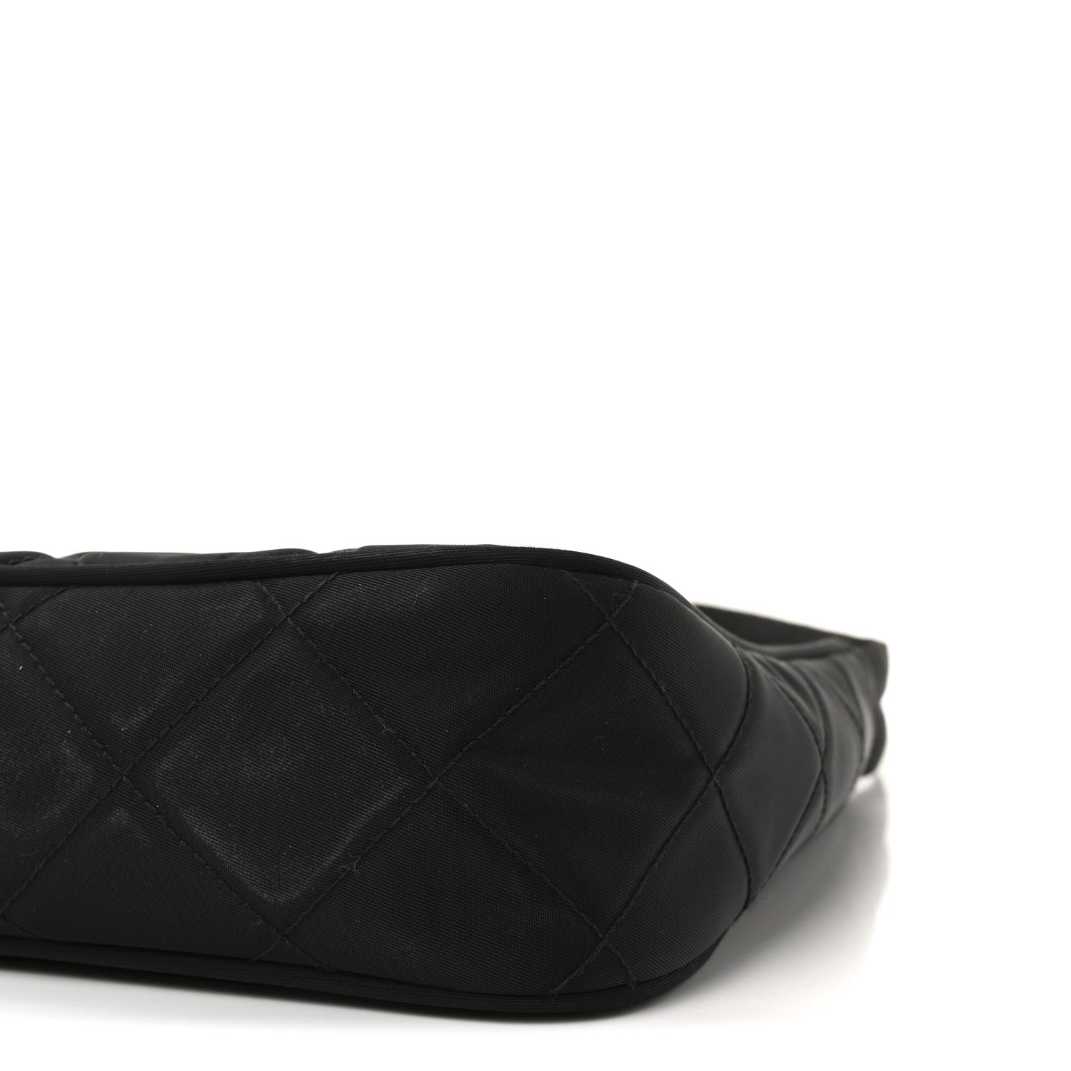 Tessuto Nylon Stitched Shoulder Bag Black
