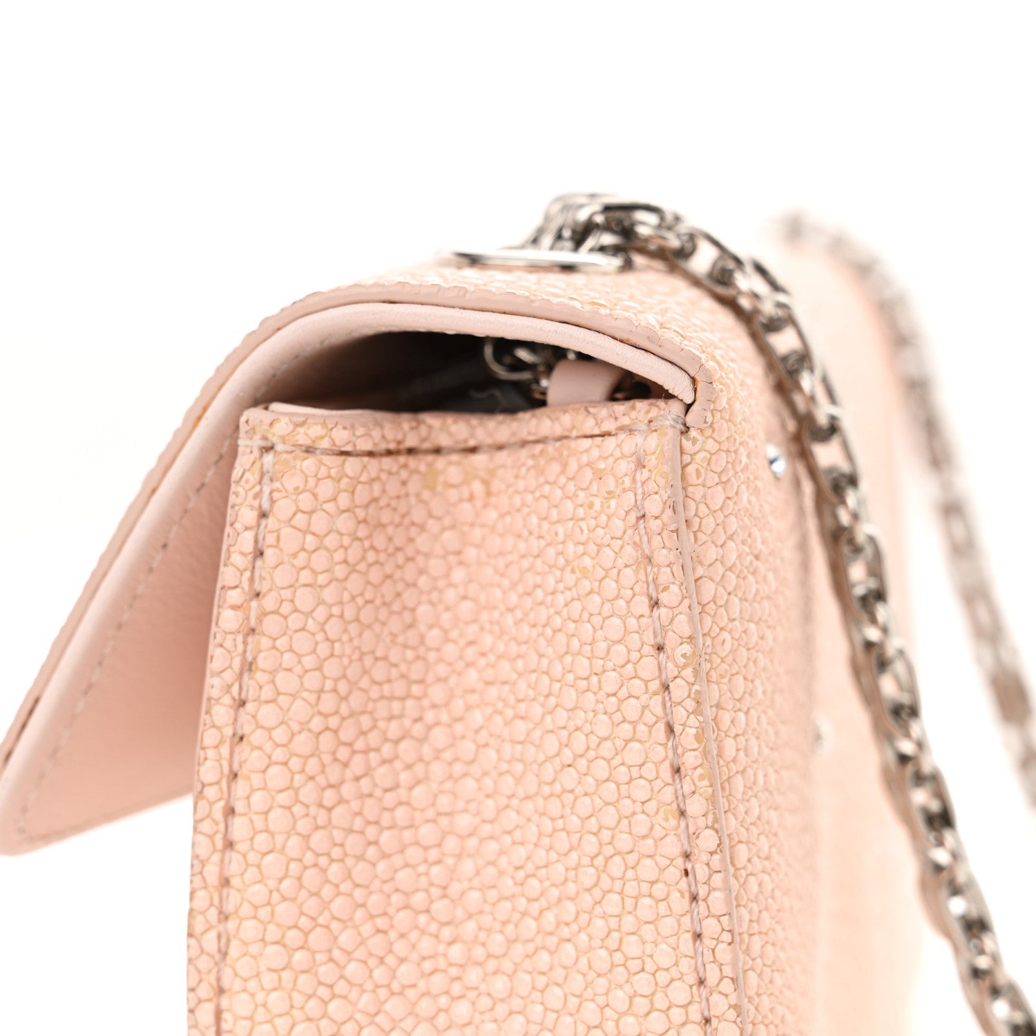 Galuchat Stingray Crystal Embellished 2.55 Reissue Mini Flap Light Pink