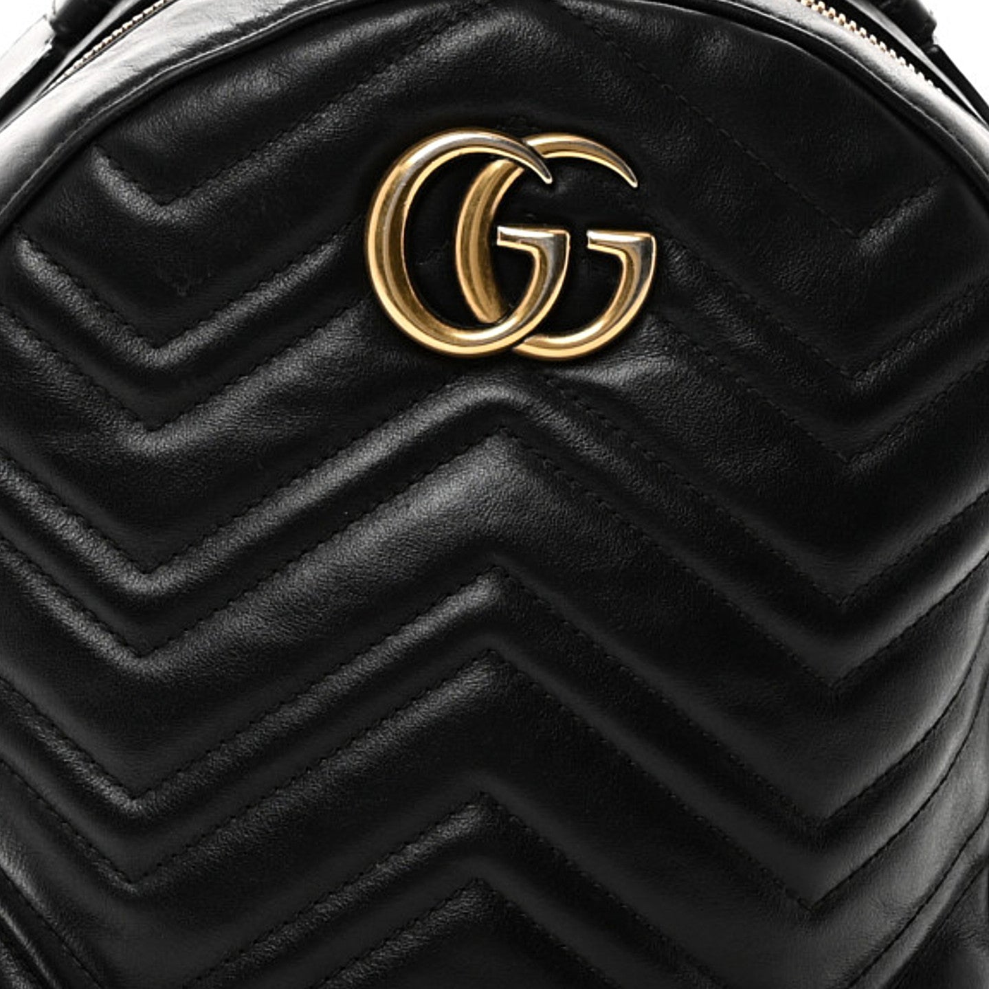 Calfskin Matelasse GG Marmont Dome Backpack Black