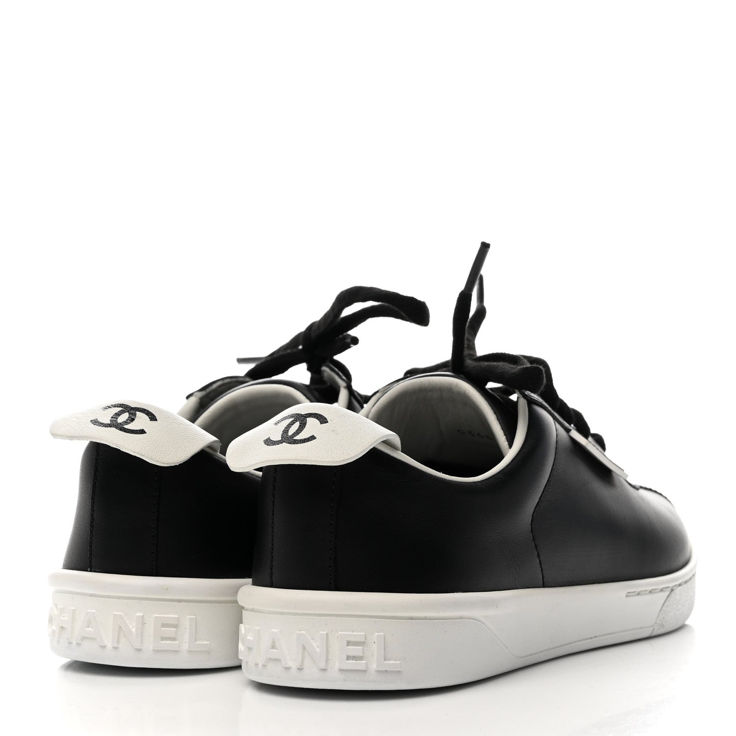 Calfskin CC Womens Sneakers 36 Black