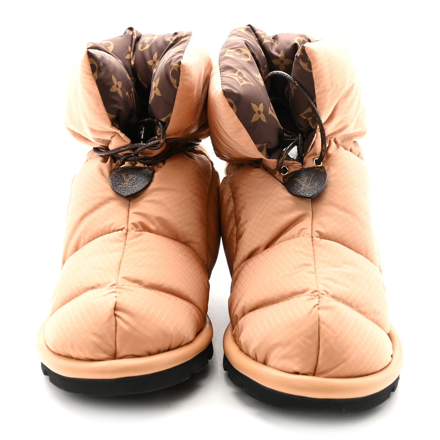 Nylon Monogram Pillow Comfort Ankle Boot 38 Beige