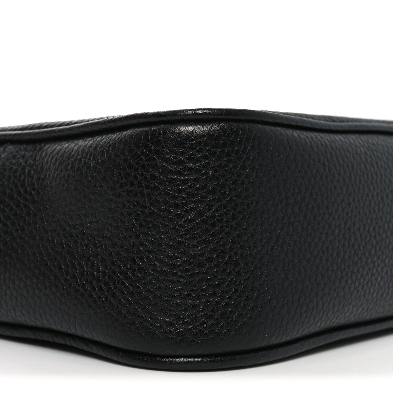 Pebbled Calfskin Small Soho Disco Bag Black