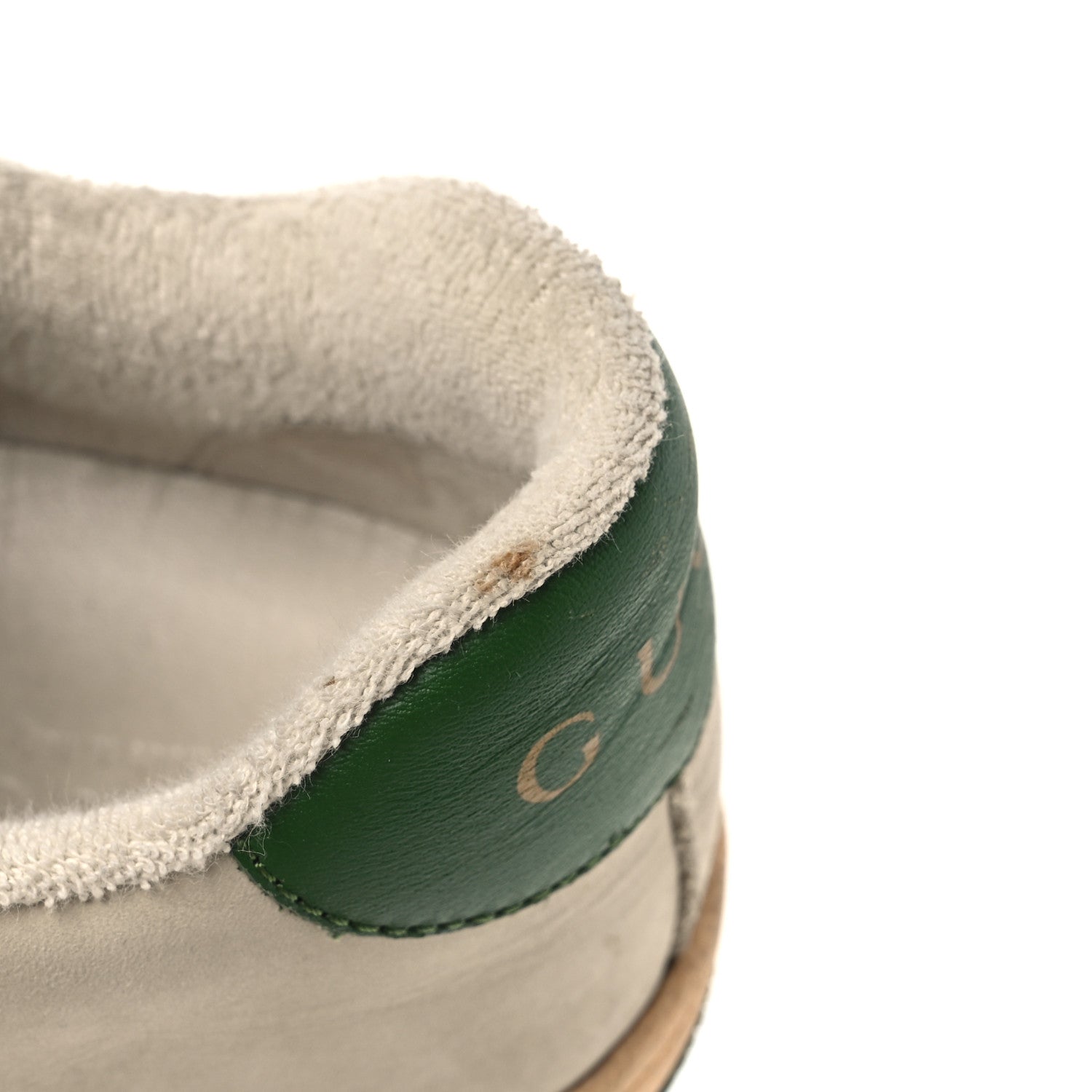 GG Monogram Nubuck Web Womens Screener Sneakers 40 New Sand Dusty Milk Vintage Green