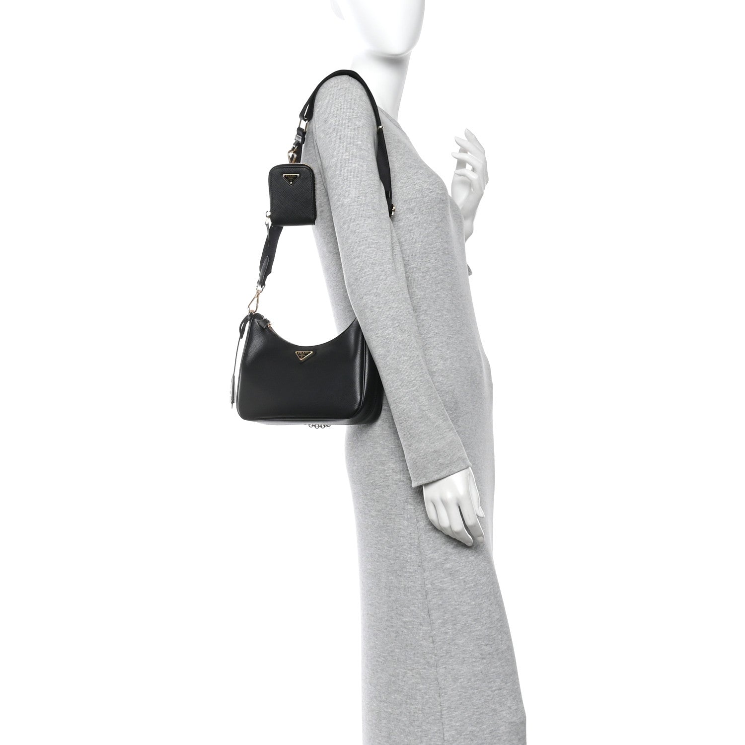 Saffiano Lux Re-Edition 2005 Shoulder Bag Black