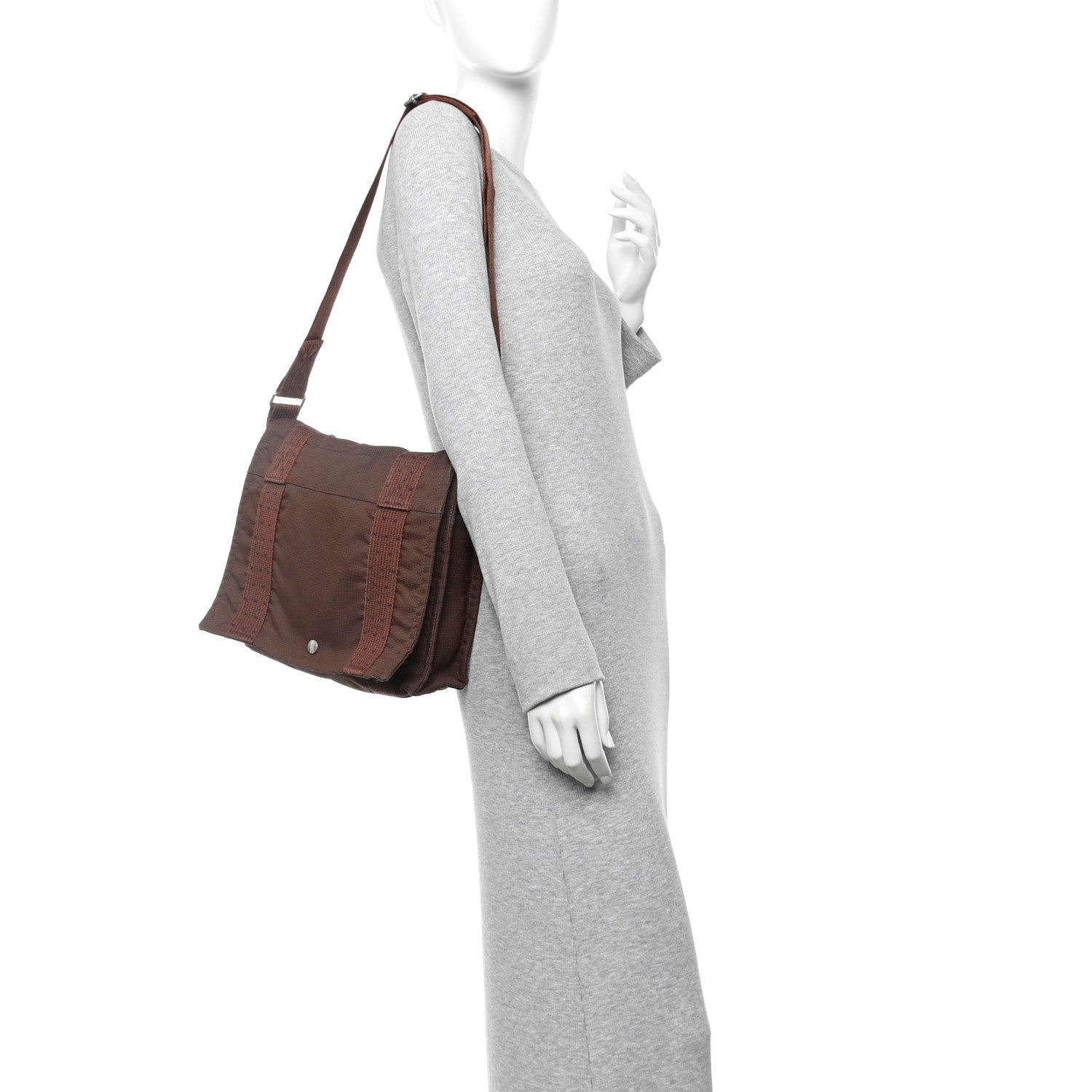 Canvas Herline Messenger Bag Brown