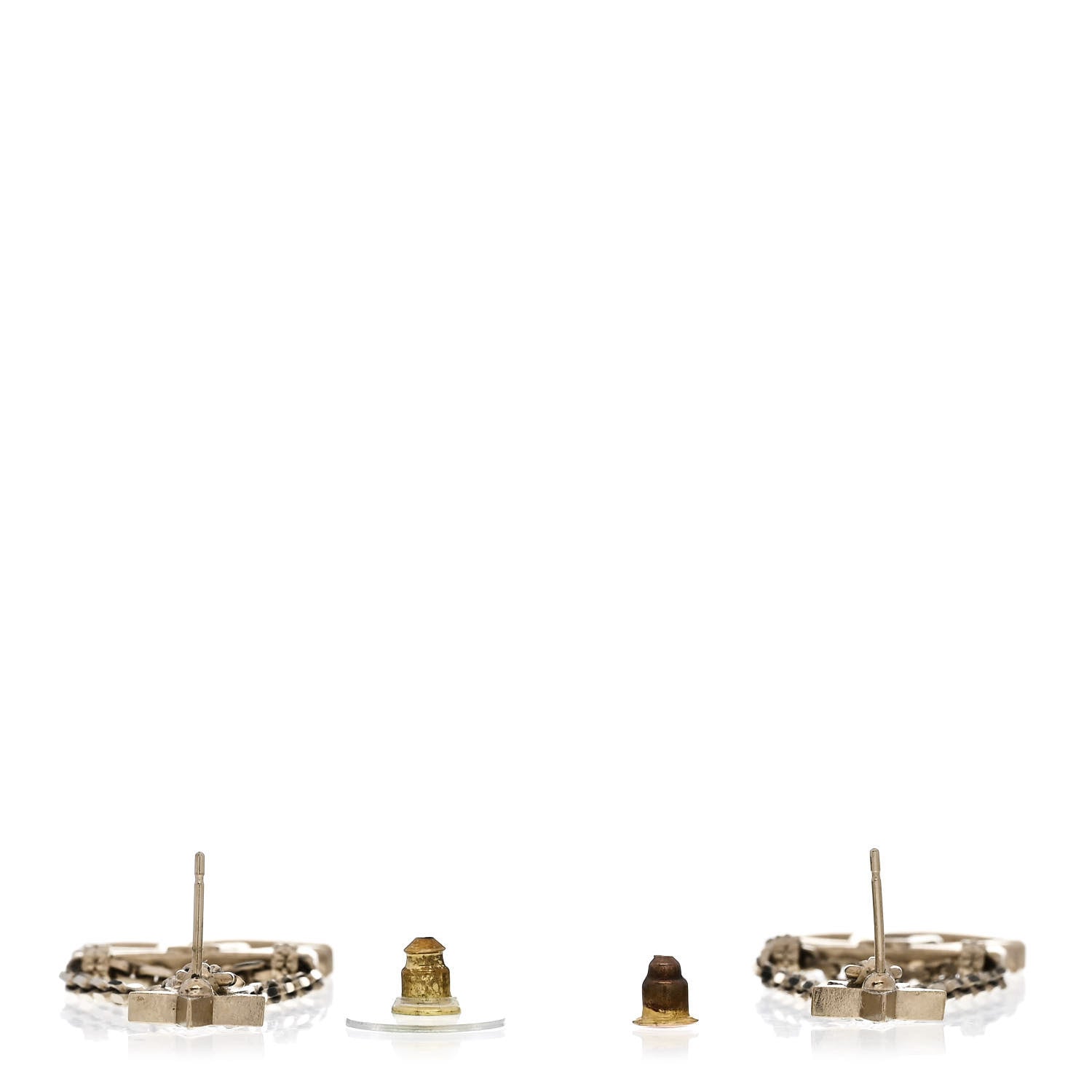 Crystal Star Drop CC Earrings Gold