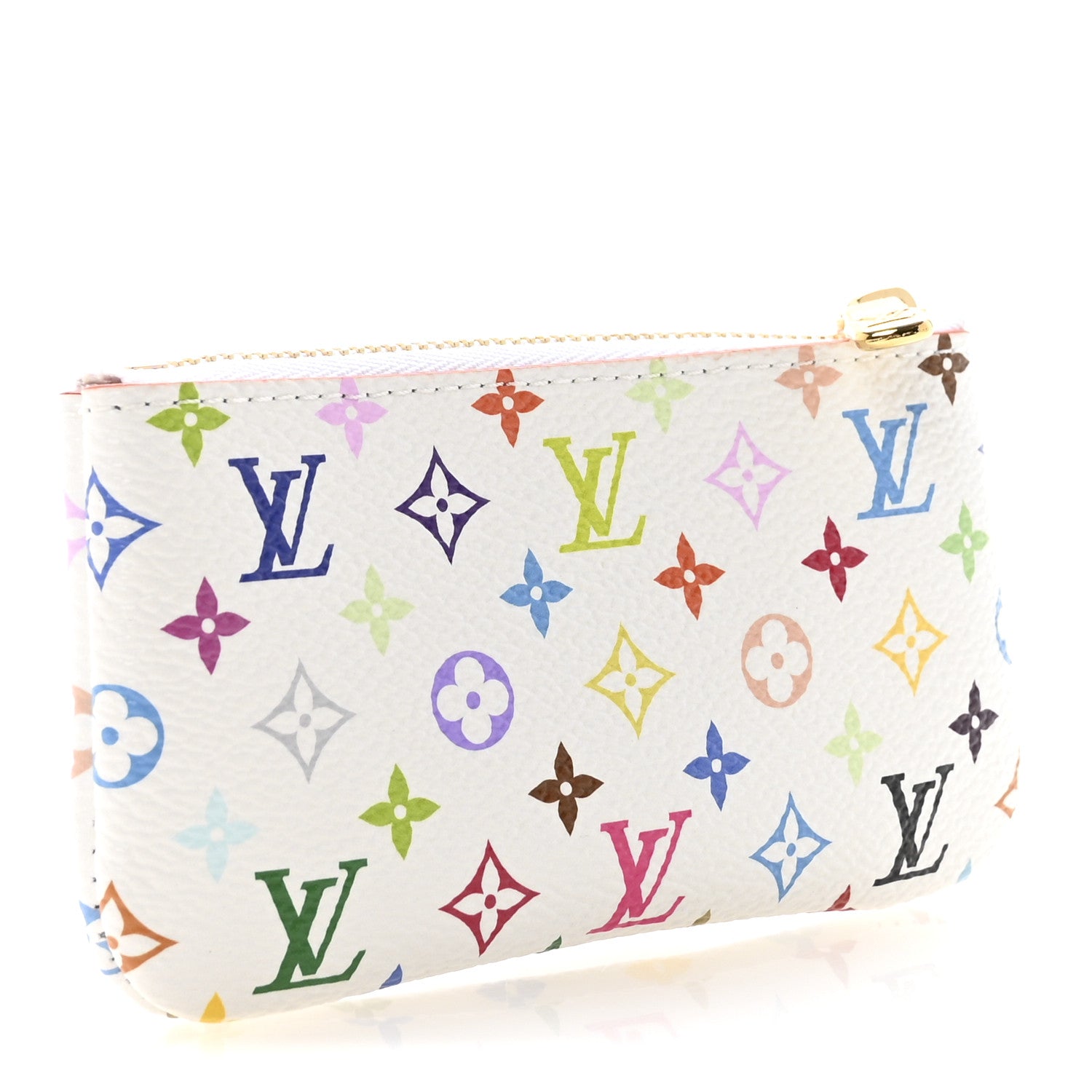 LV X TM Monogram Multicolor Key Pouch White