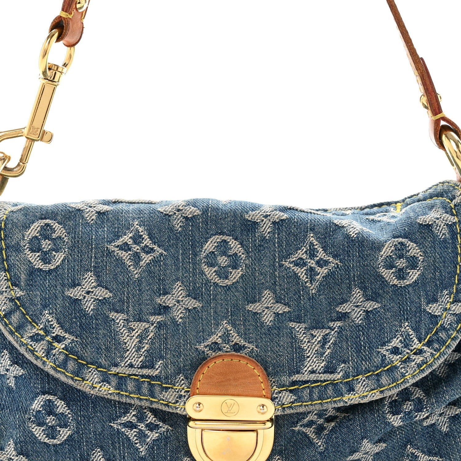 Monogram Denim Mini Pleaty Blue
