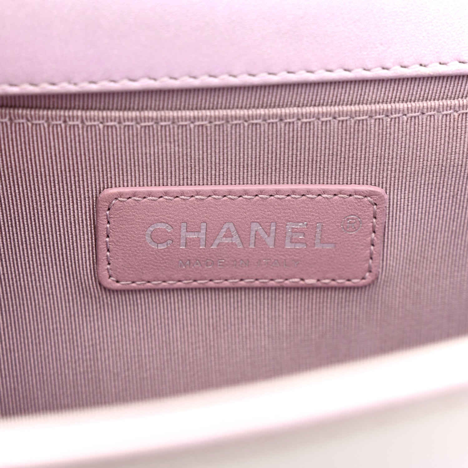 Iridescent Lambskin Chevron Quilted Medium Boy Flap Purple
