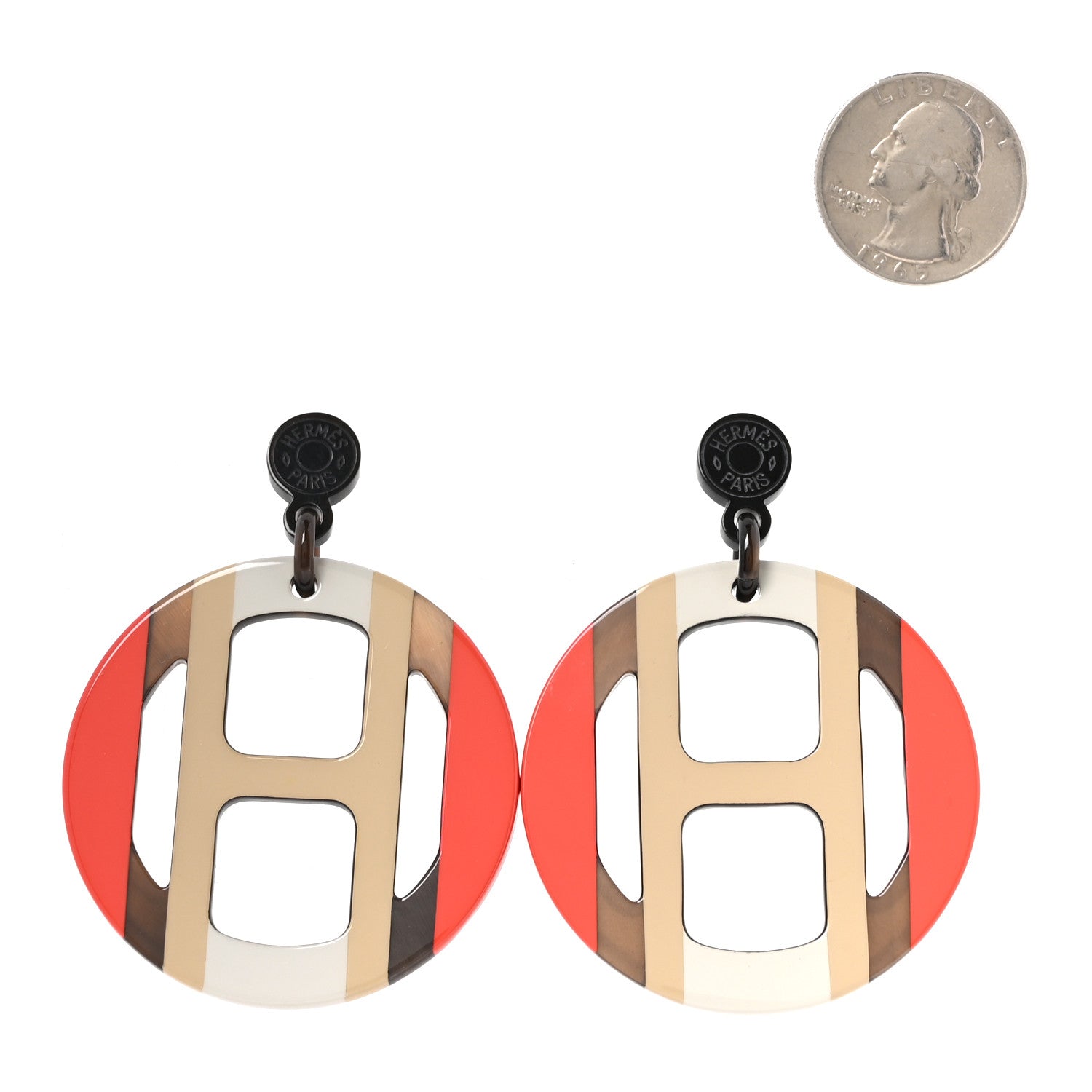 Lacquered Horn H Equipe Earrings