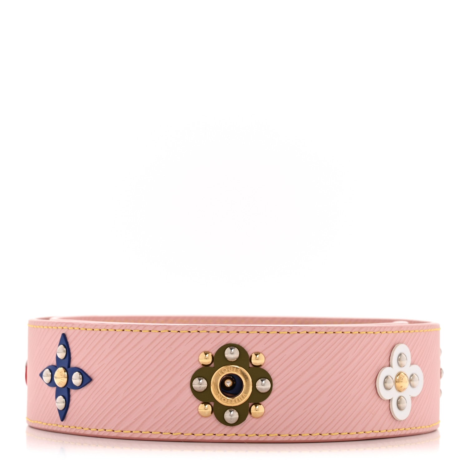 Epi Mechanical Flowers Bandouliere Shoulder Strap Rose Ballerine