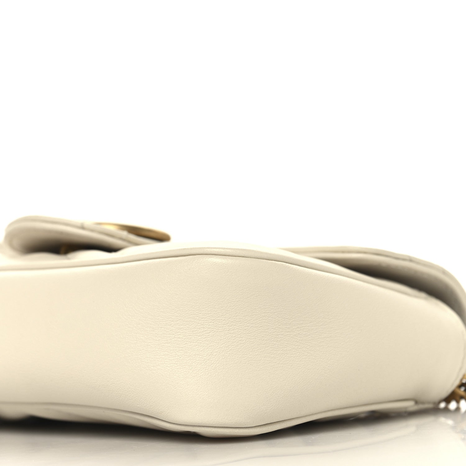 Calfskin Matelasse Super Mini GG Marmont Shoulder Bag White