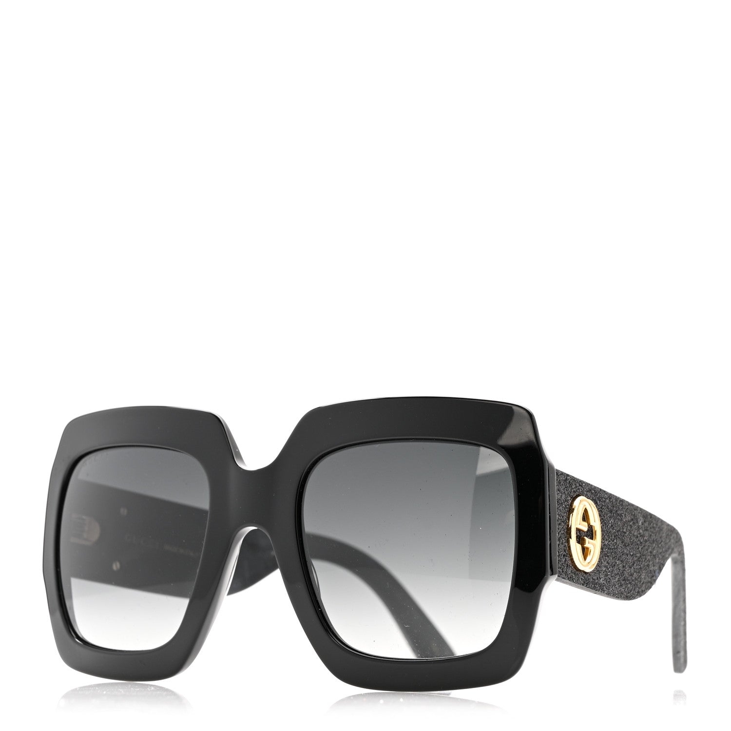 Square Frame GG0102S Sunglasses Glitter Black