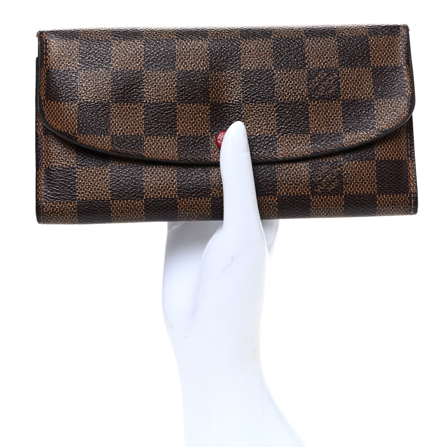 Damier Ebene Emilie Wallet Red