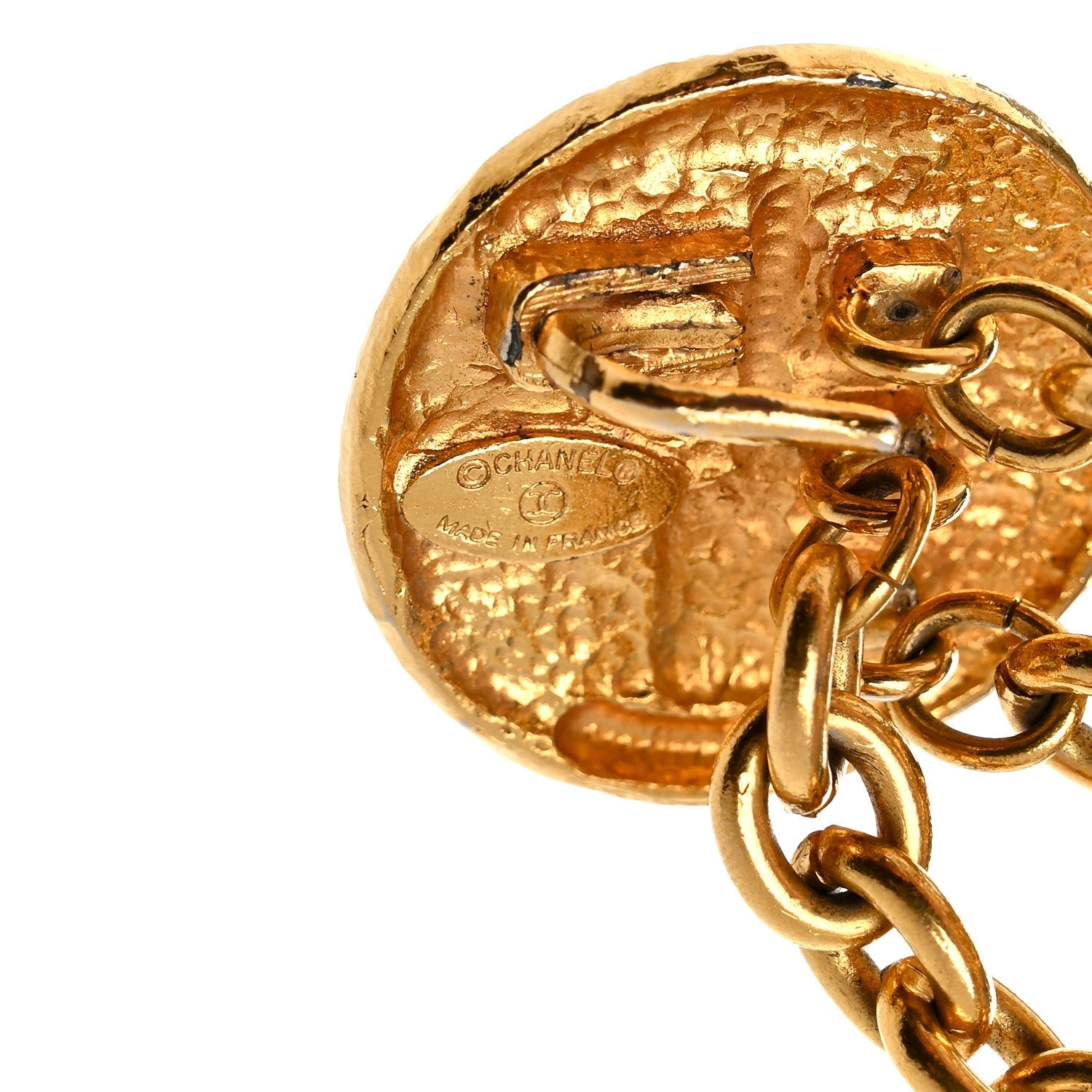 Metal Medallion Triple Chain Belt Gold