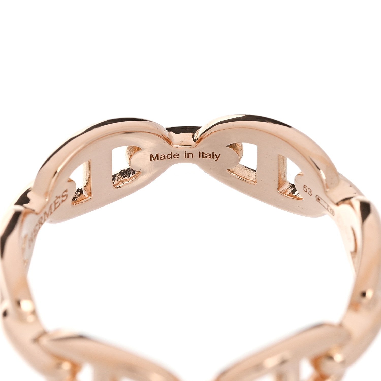 18K Rose Gold PM Chaine d'Ancre Enchainee Ring 53 6.5
