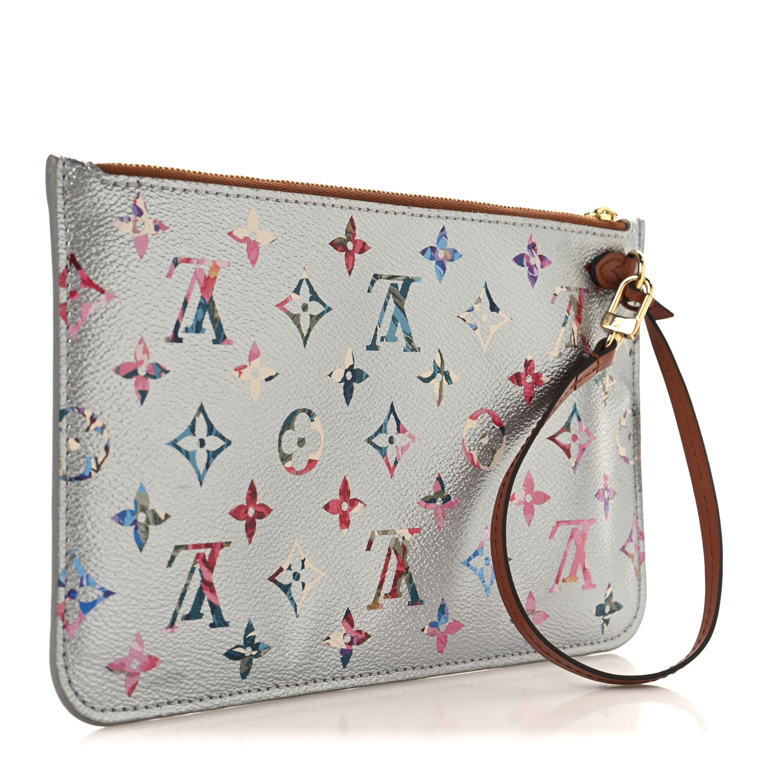 Metallic Monogram LV Garden Neverfull MM GM Pochette Silver