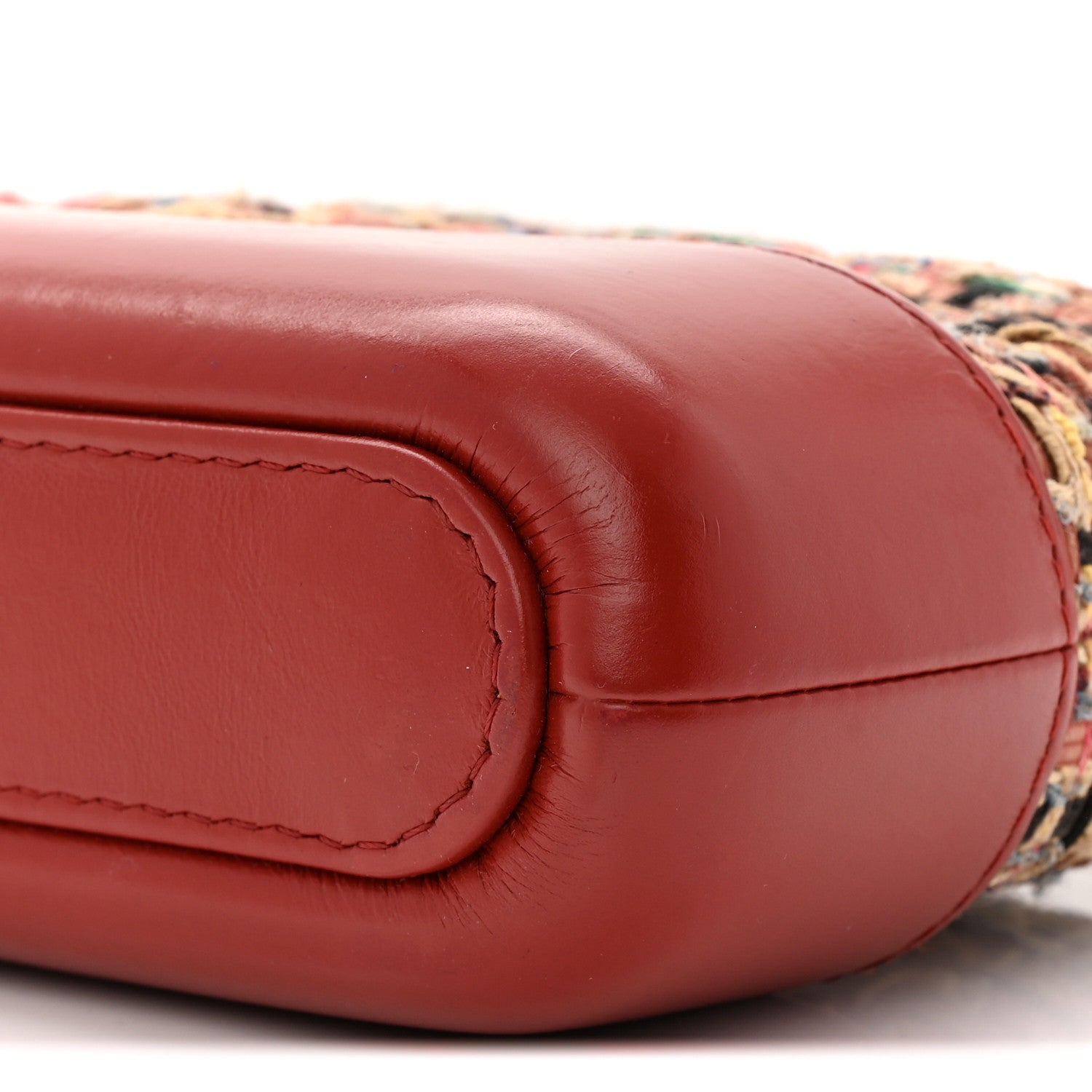 Tweed Calfskin Small Gabrielle Clutch With Chain Red