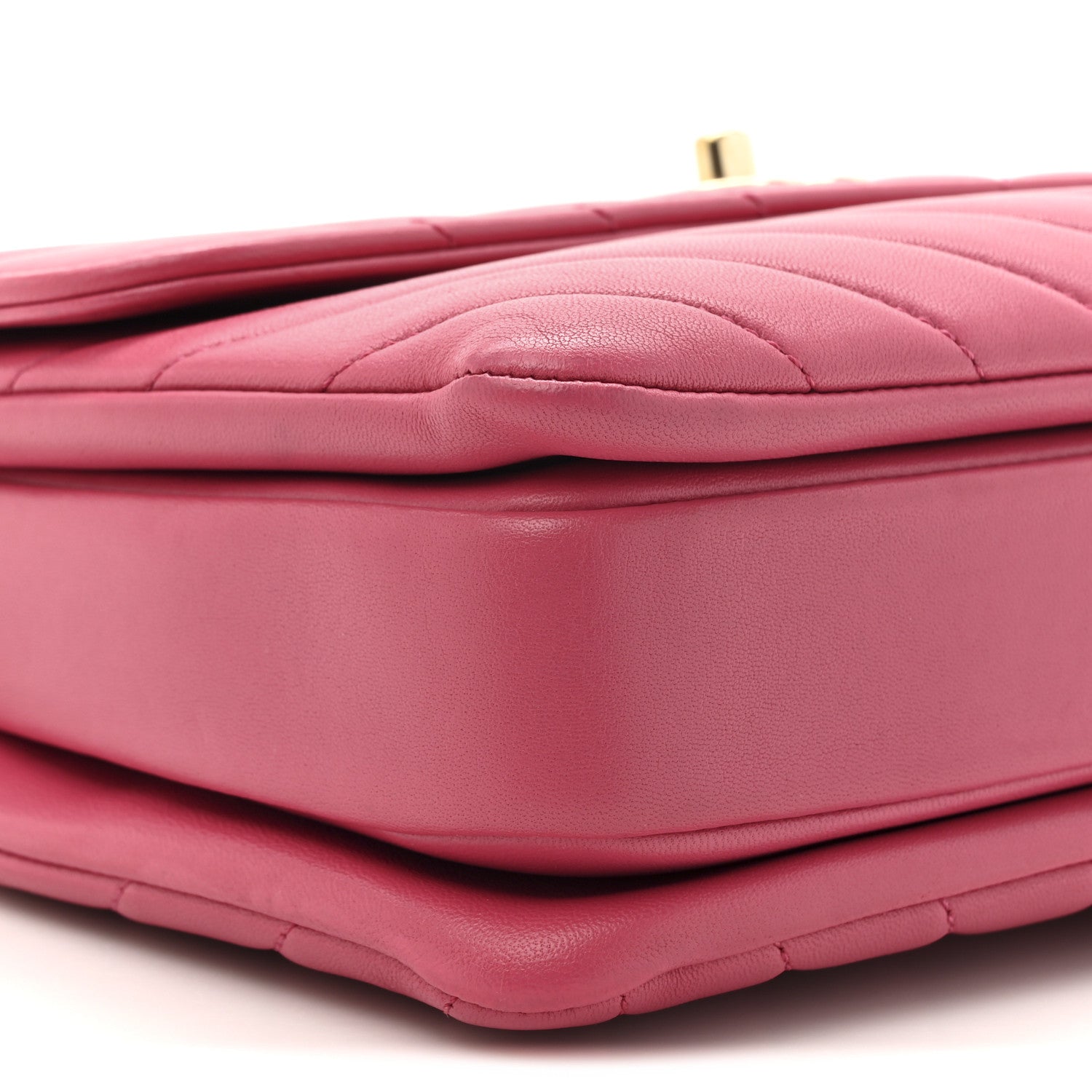 Lambskin Chevron Quilted Small Trendy CC Dual Handle Flap Bag Pink