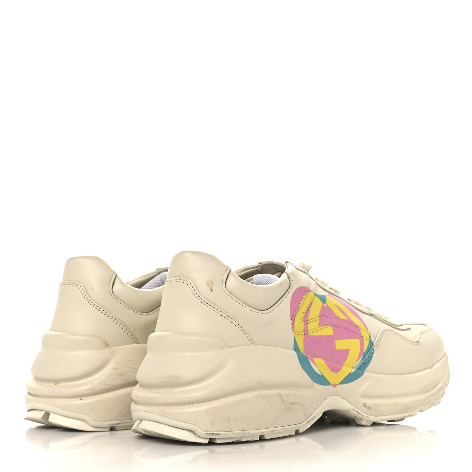 Calfskin Heart Rhyton Sneakers 39.5 Ivory