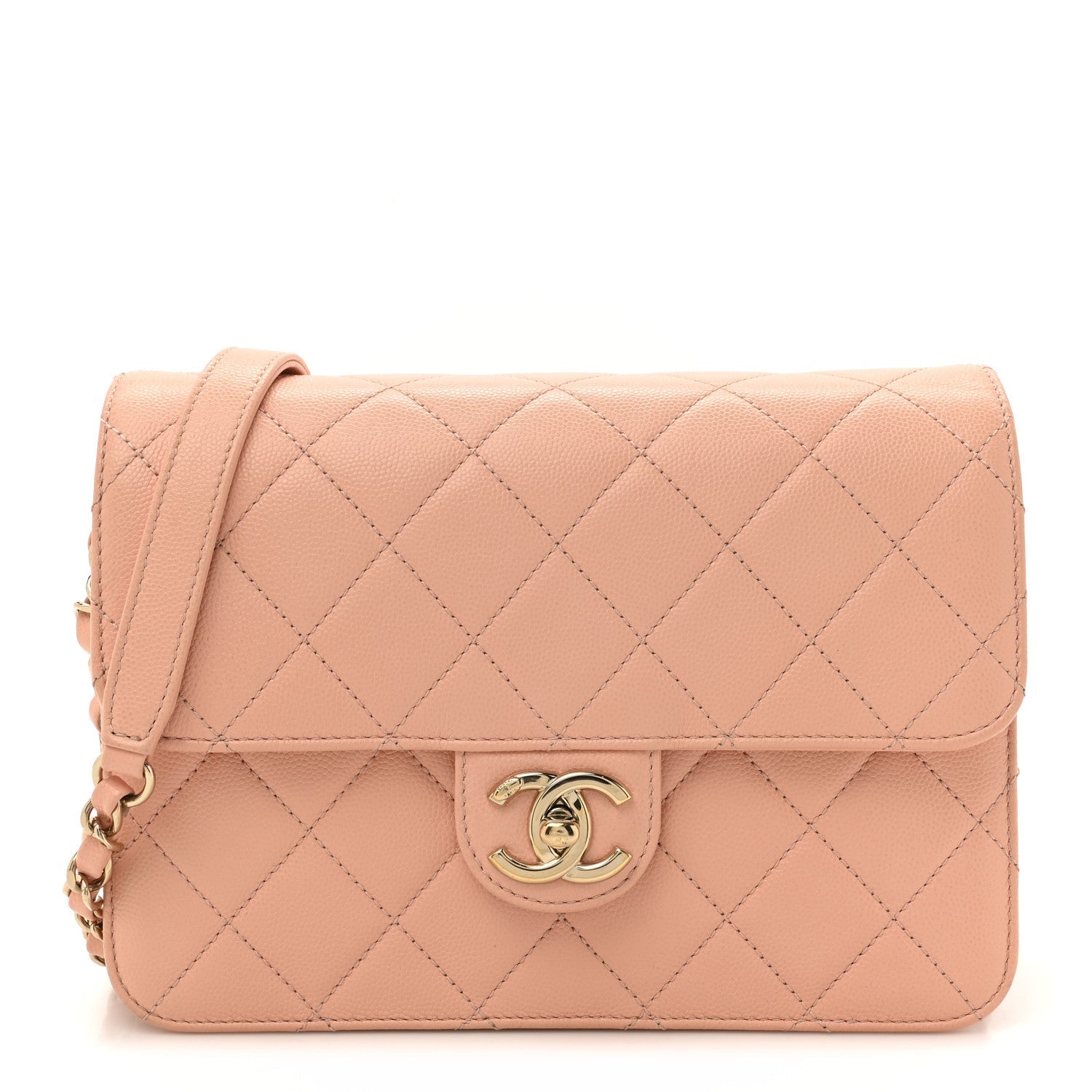 Caviar Quilted Large Like A Wallet Flap Coral