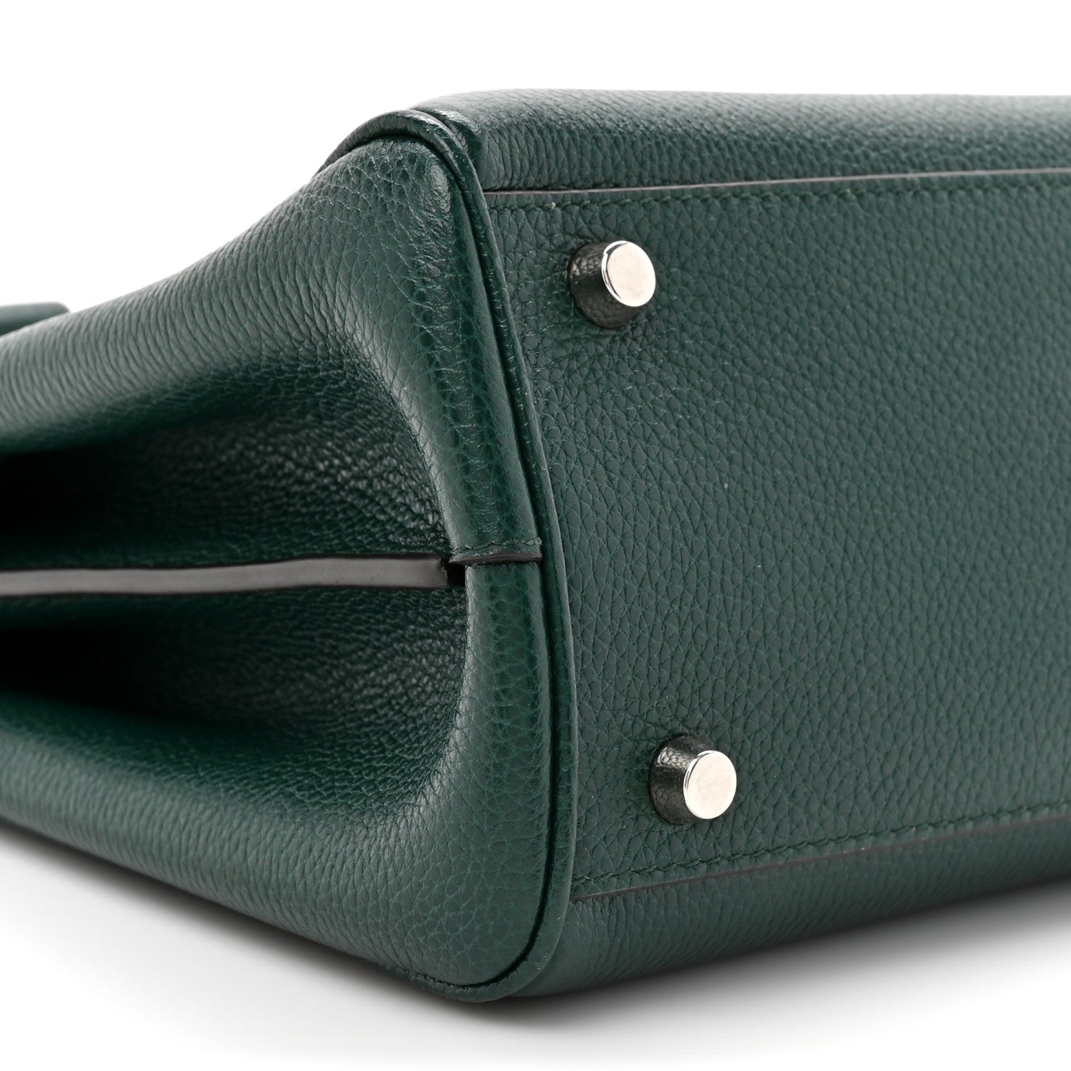 Grainy Calfskin Small Zumi Top Handle Bag Vintage Green