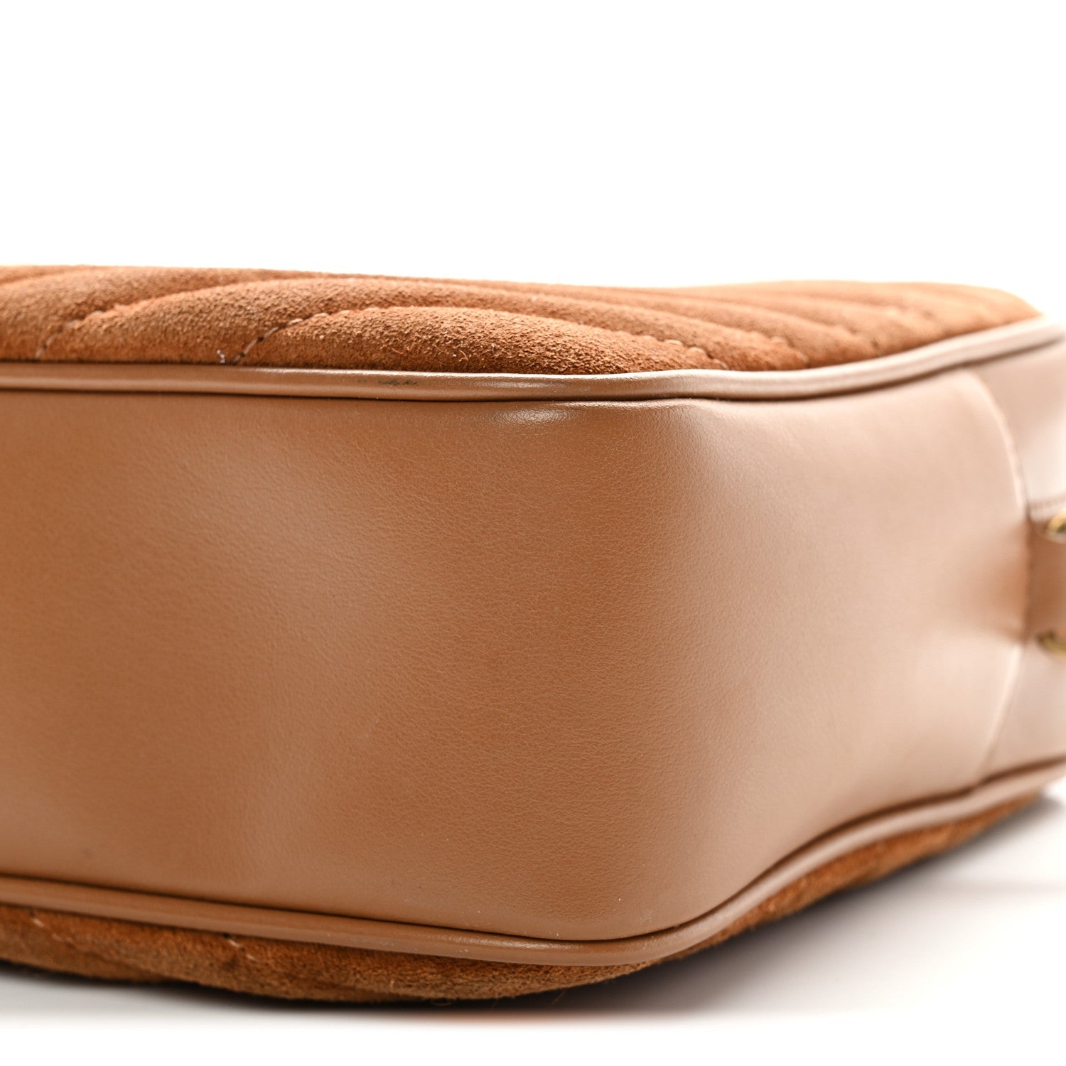 Suede Matelasse Monogram Lou Camera Bag Cinnamon