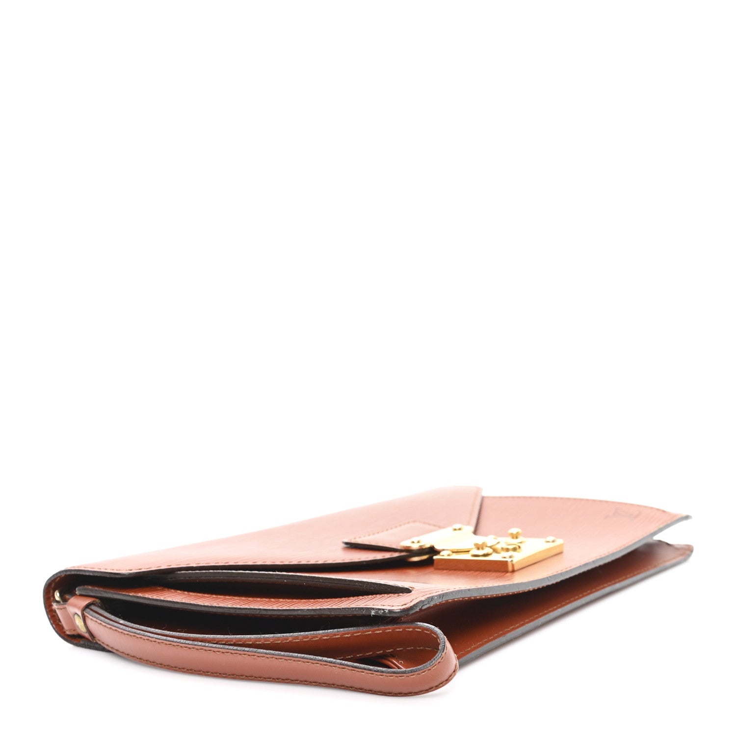 Epi Pochette Sellier Dragonne Clutch Fawn