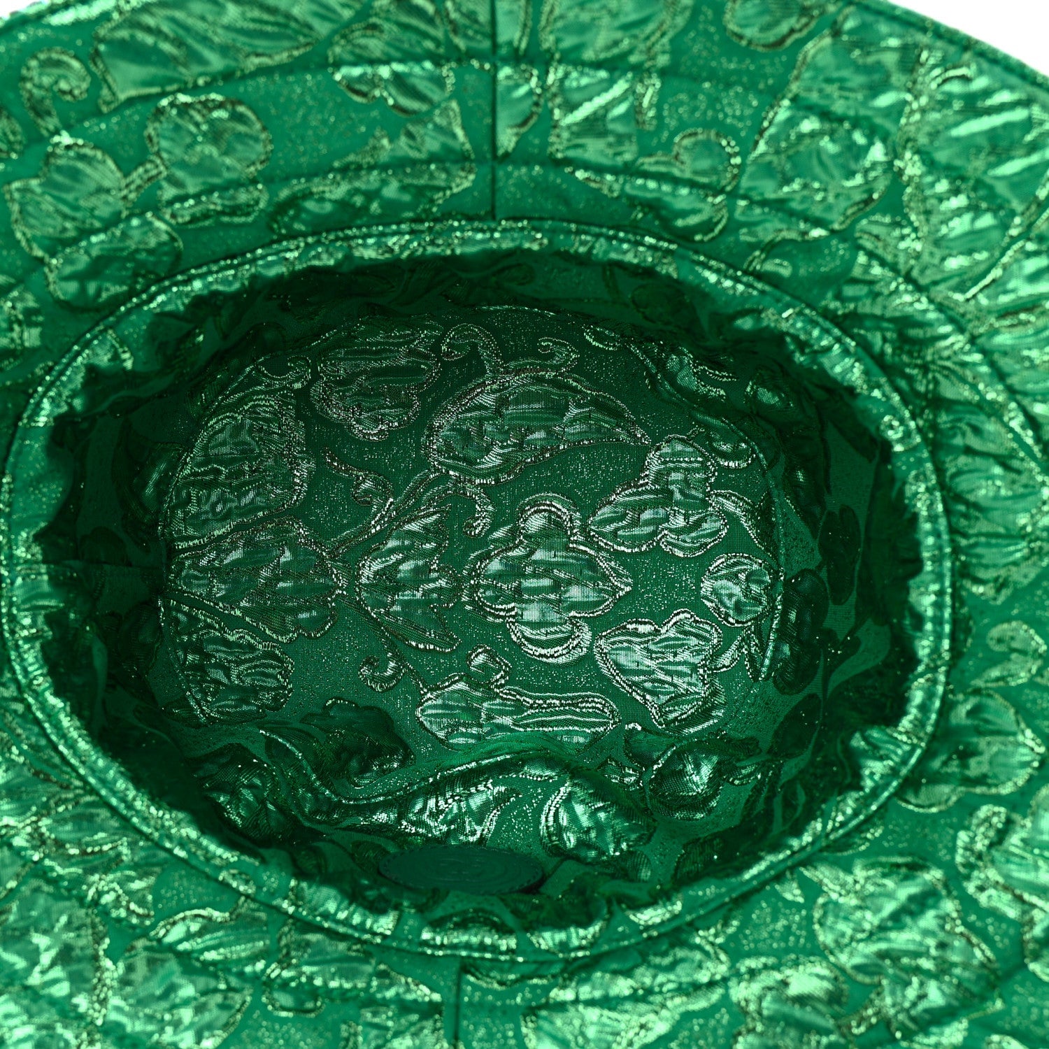 Canvas Lame GG Monogram Reversible Bucket Hat L Green