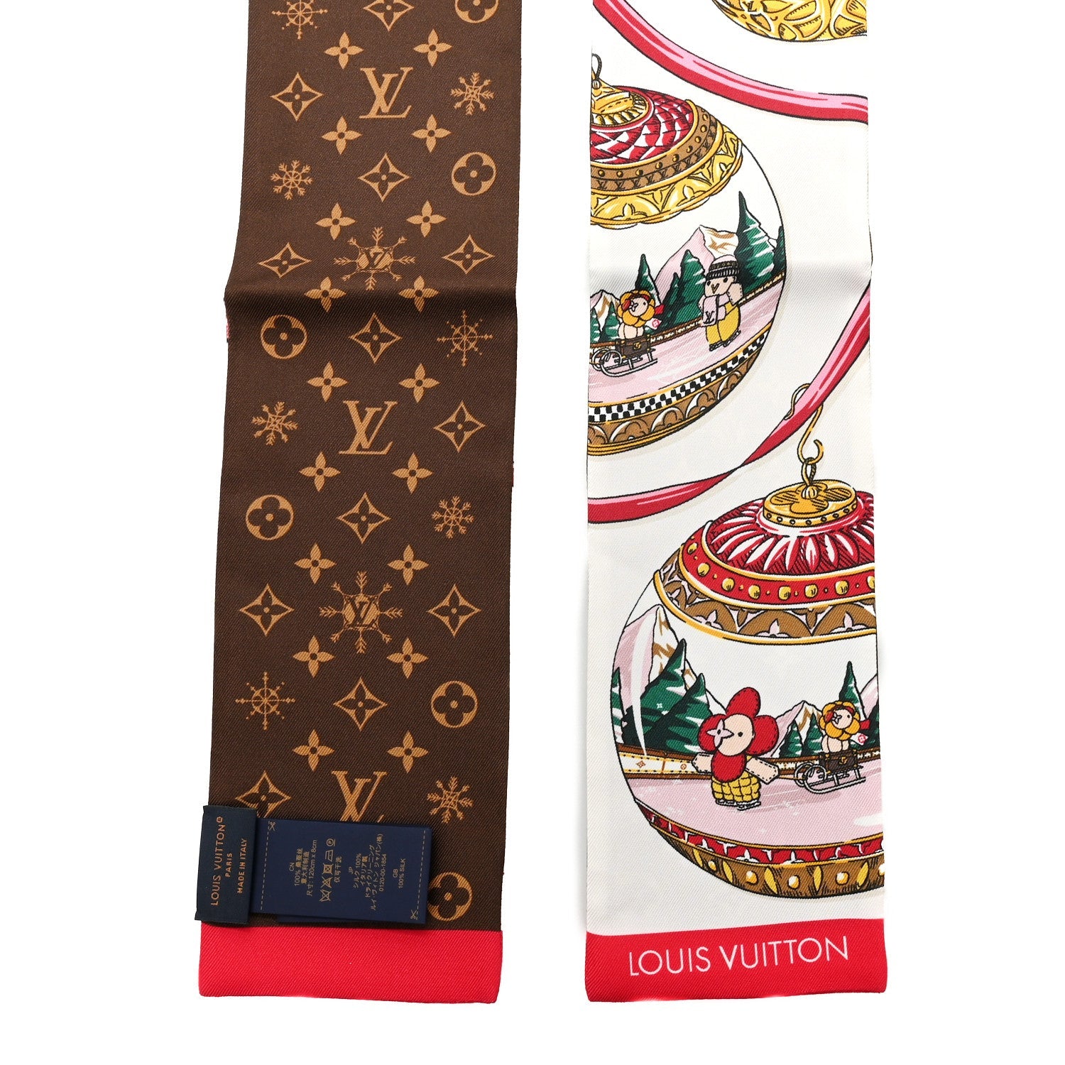 Silk Monogram 2023 Christmas Animation Ornaments Bandeau Brown Multicolor