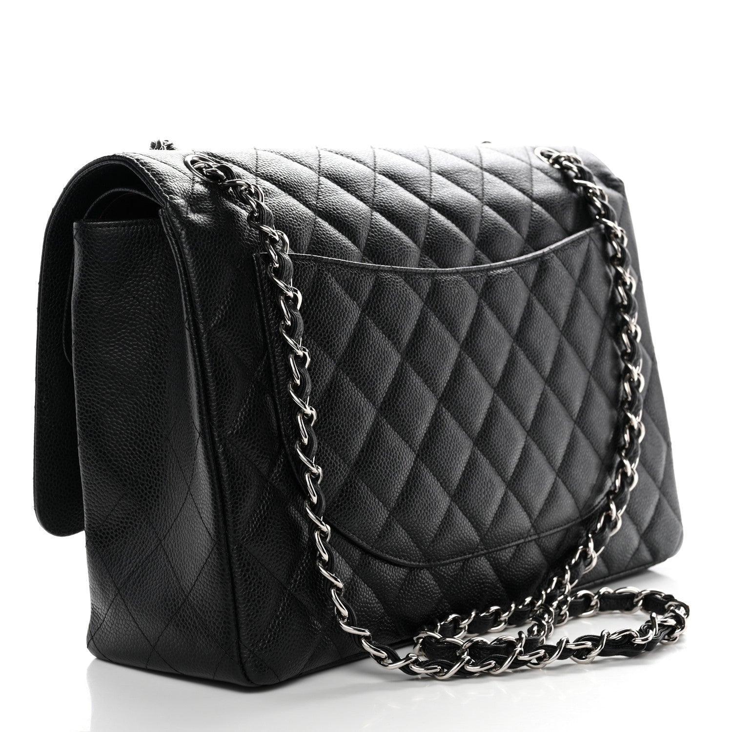 Caviar Quilted Maxi Double Flap Black