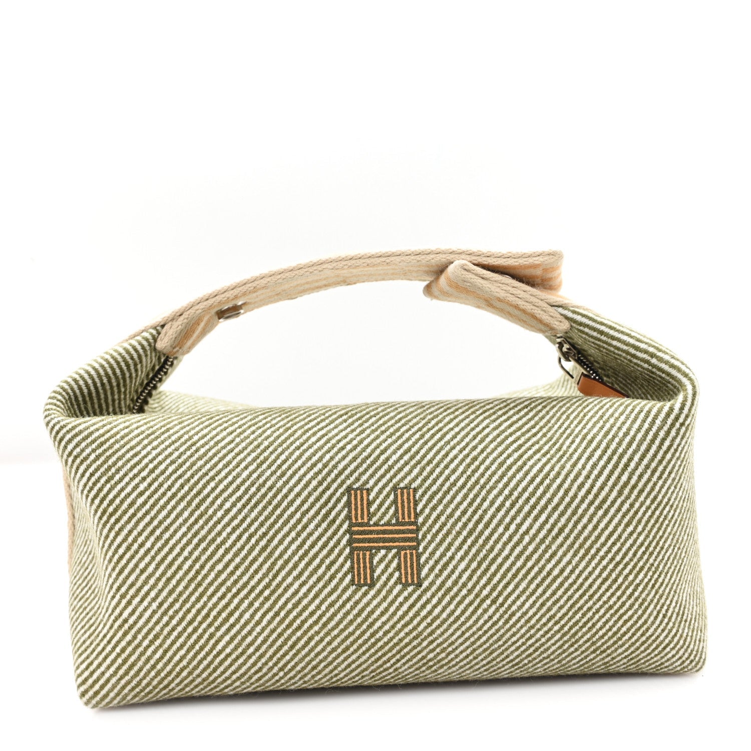 Wool Small Bride-A-Brac H Natte Pouch Vert Foret