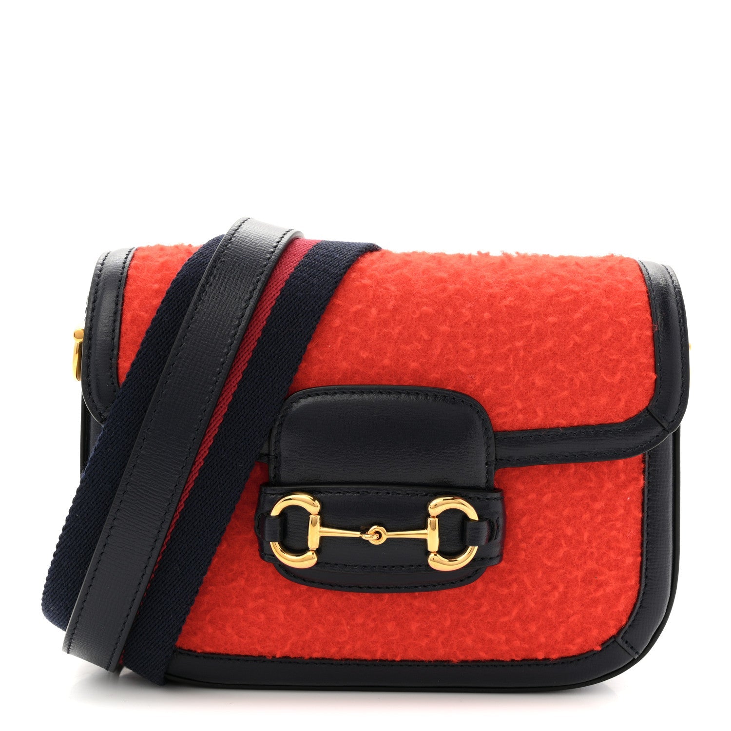 Casy Wool Azalea Calfskin Mini Horsebit 1955 Shoulder Bag Bitter Sweet Blue