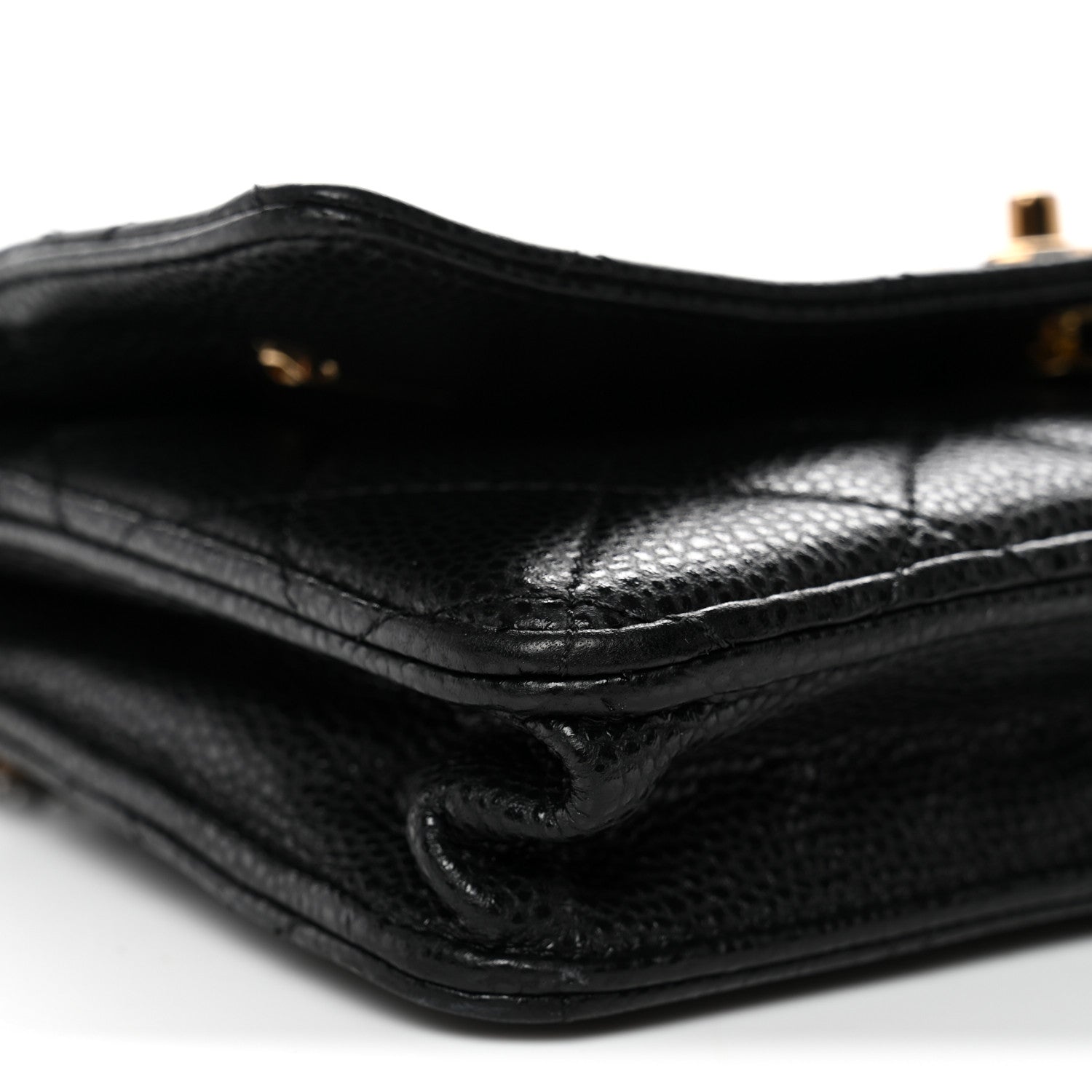 Caviar Quilted CC Turnlock Wallet On Chain WOC Black
