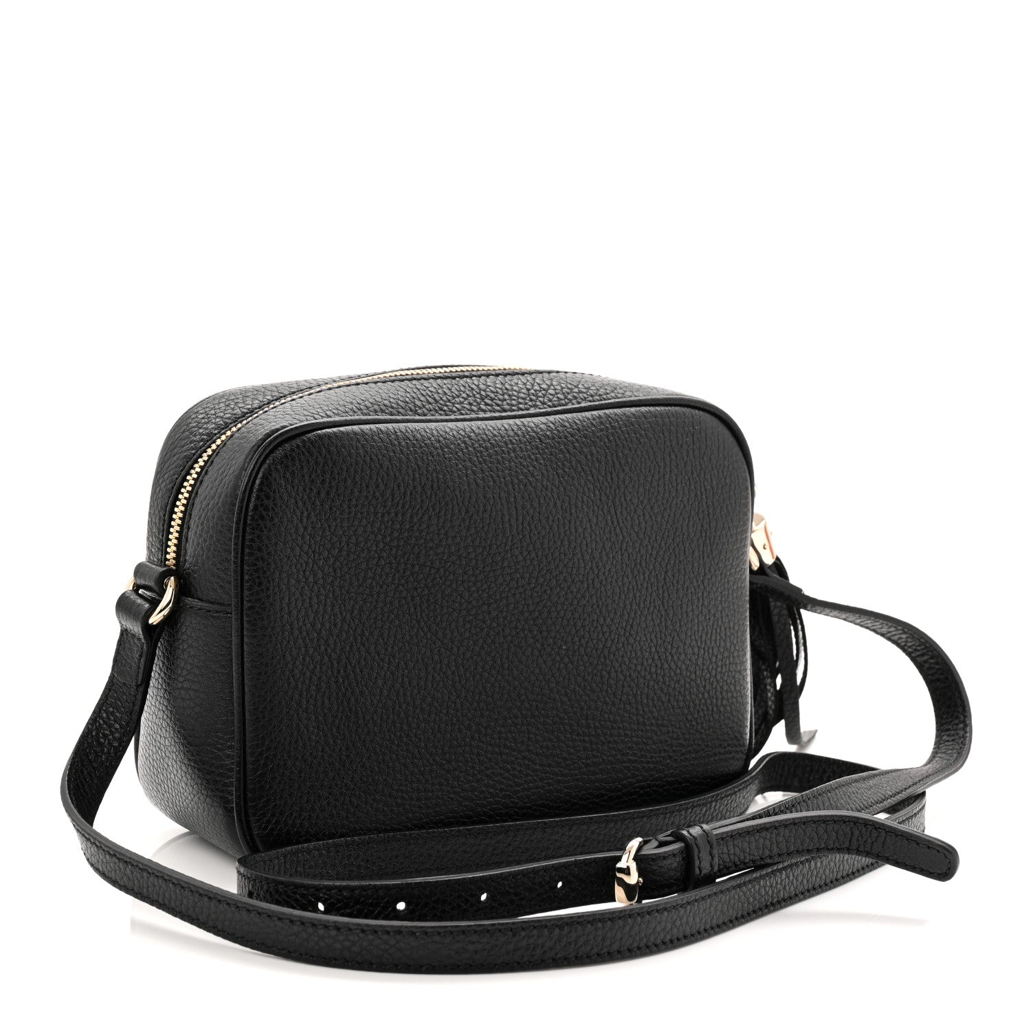 Pebbled Calfskin Small Soho Disco Bag Black