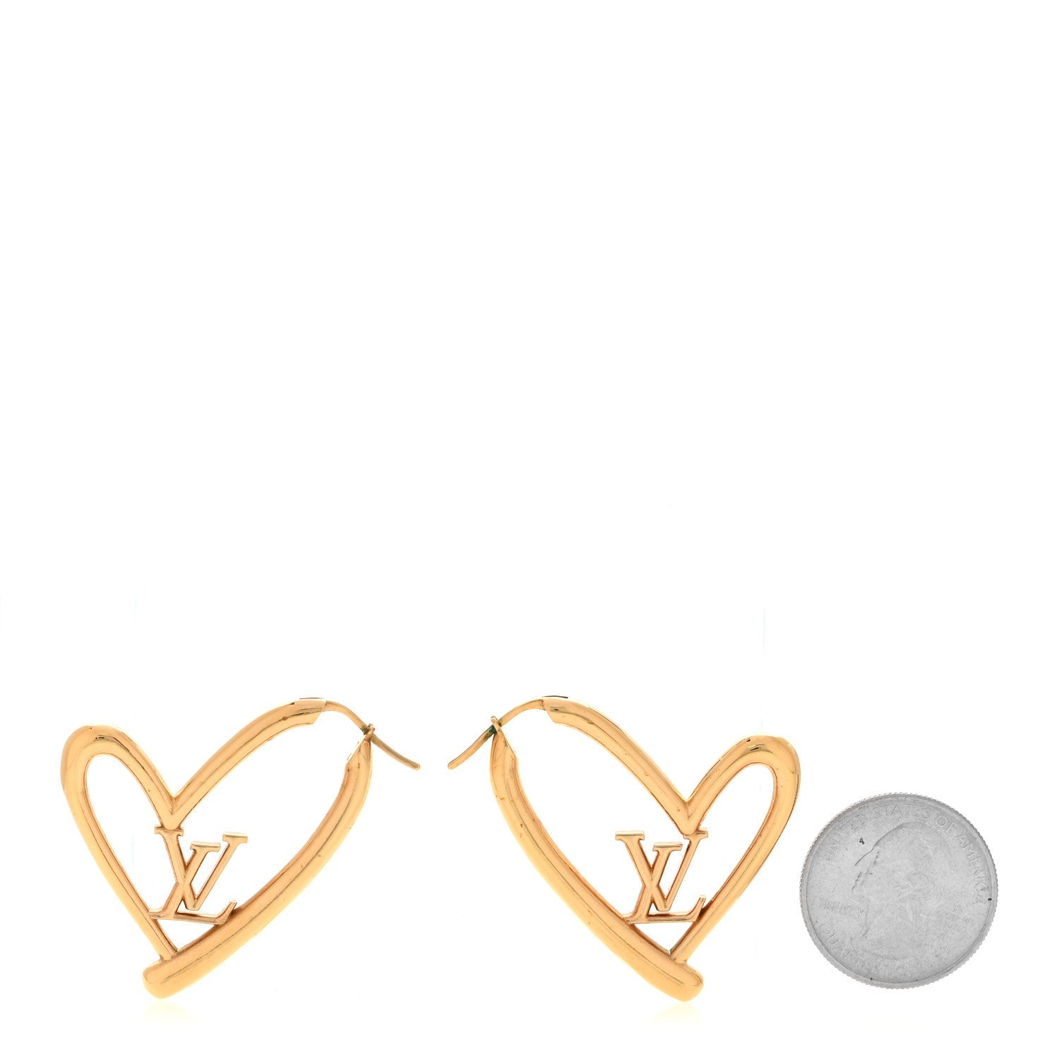 Metal Fall In Love Hoop Earrings GM Gold