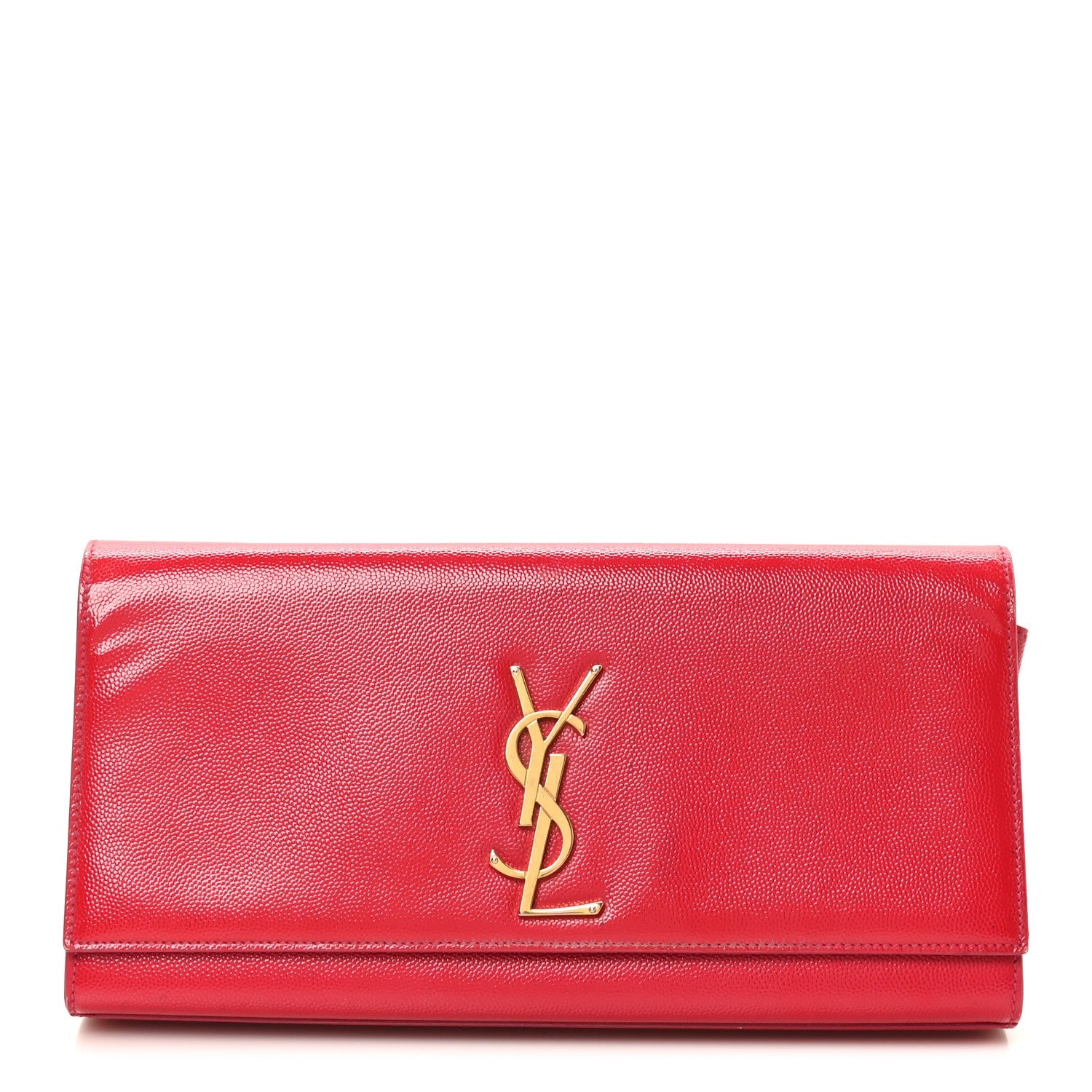 Patent Grain De Poudre Classic Monogram Cassandre Clutch Fuchsia