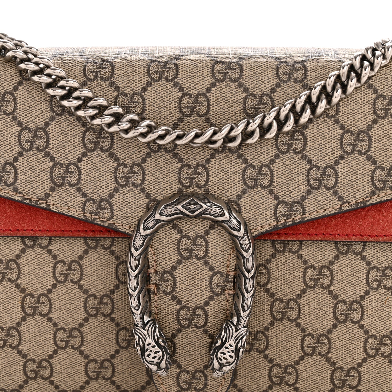 GG Supreme Monogram Small Dionysus Shoulder Bag Red