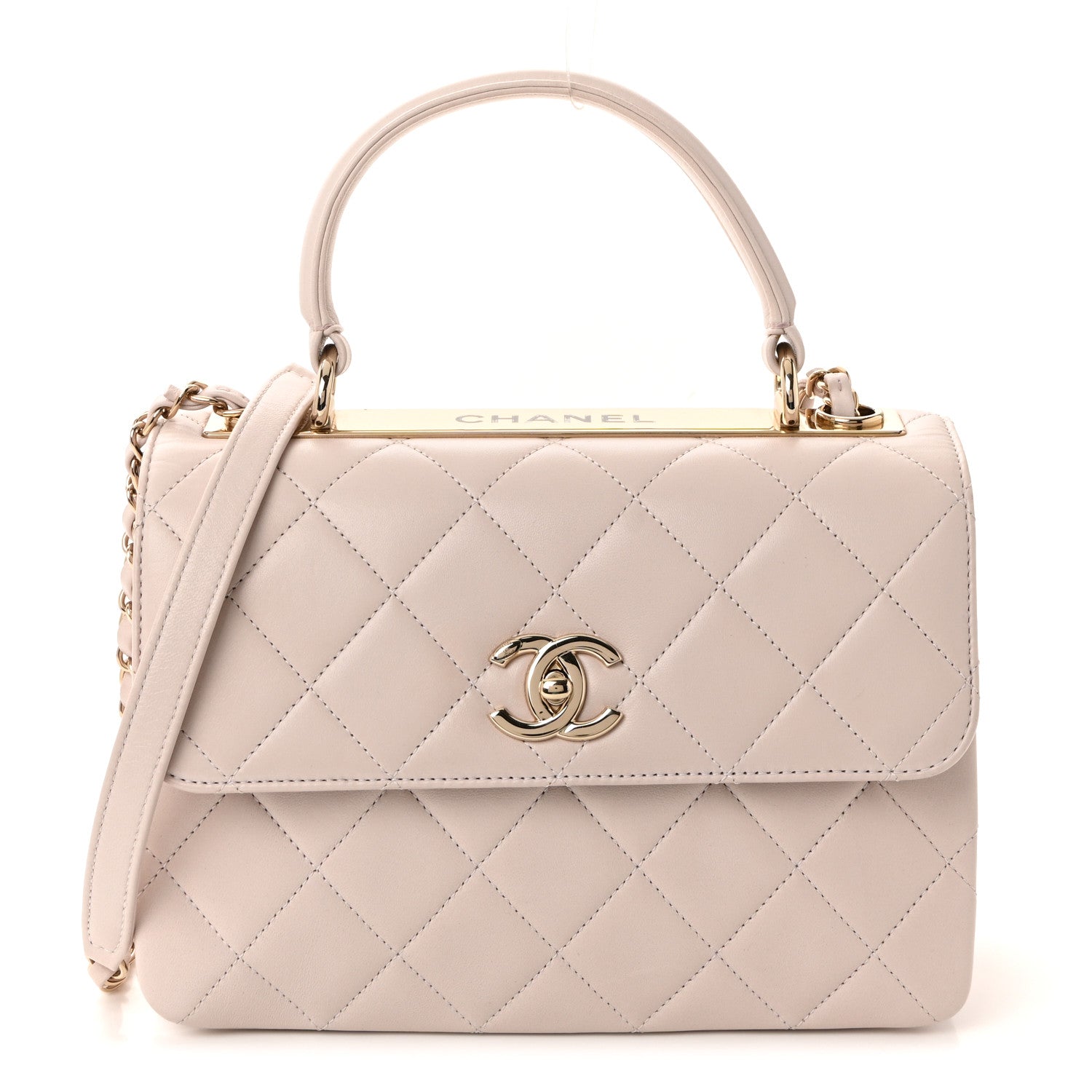 Lambskin Quilted Small Trendy CC Flap Dual Handle Bag Lilas Lilac